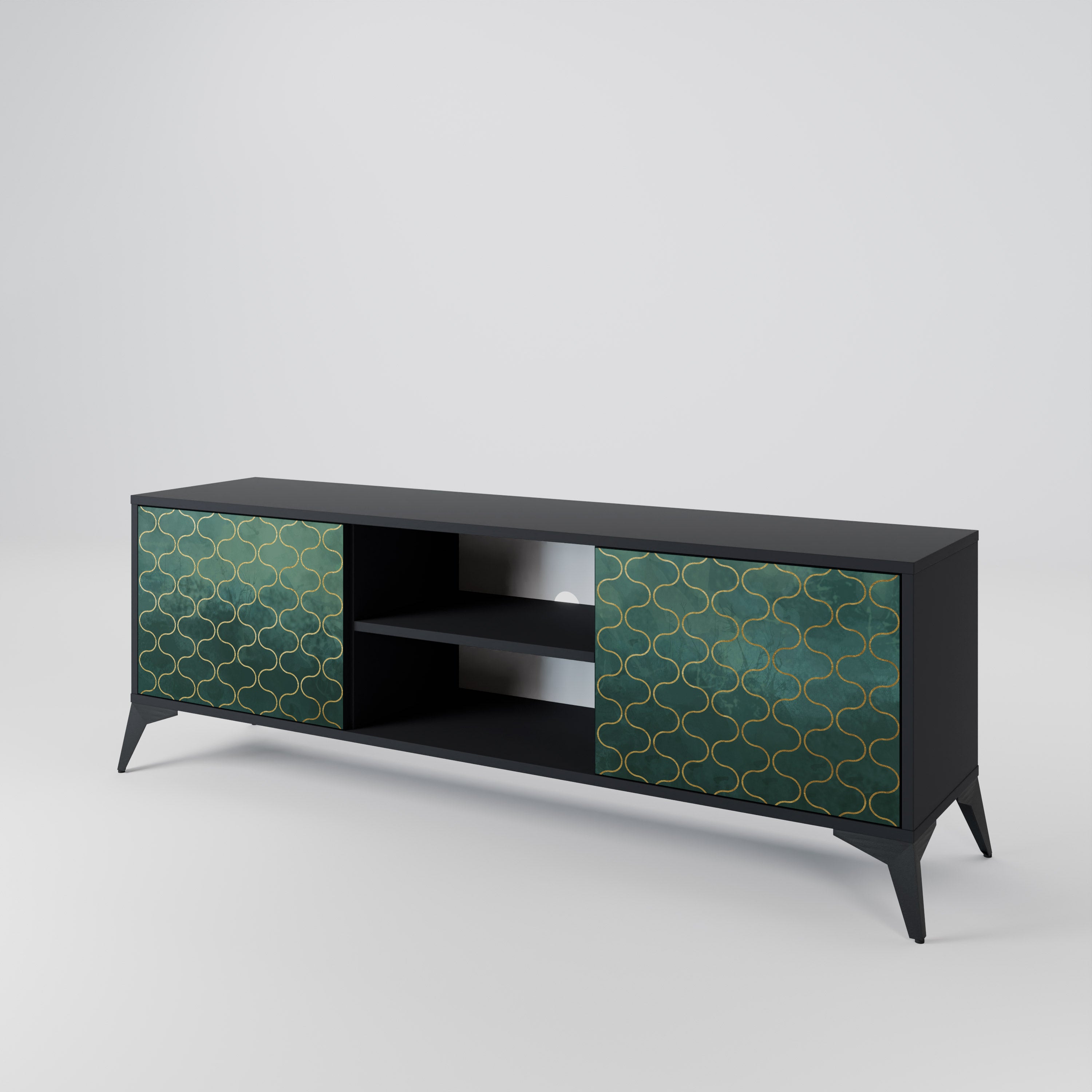 TESSELATED GREENERY Szafka RTV 2-drzwiowa korpus Czarny
