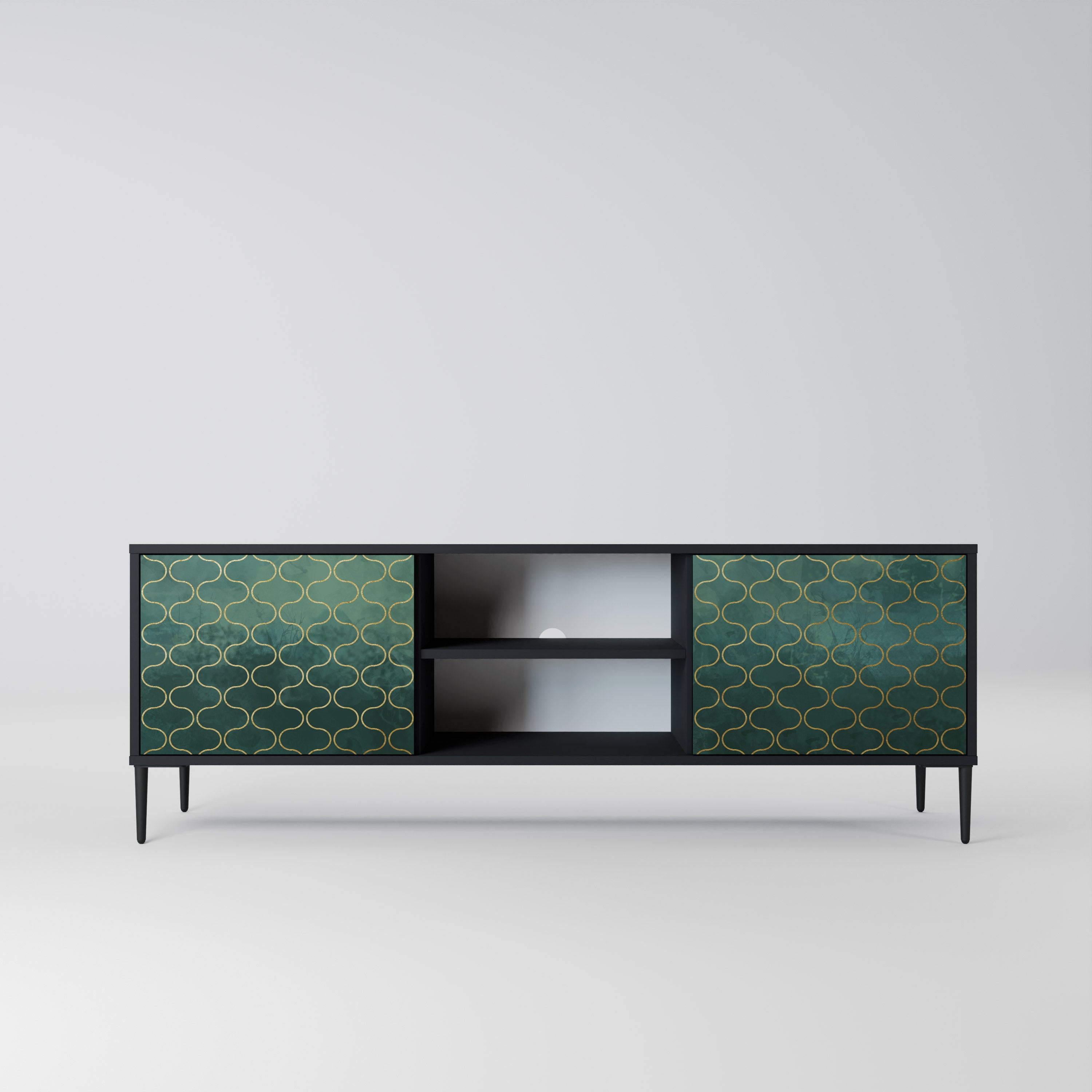 TESSELATED GREENERY Szafka RTV 2-drzwiowa korpus Czarny