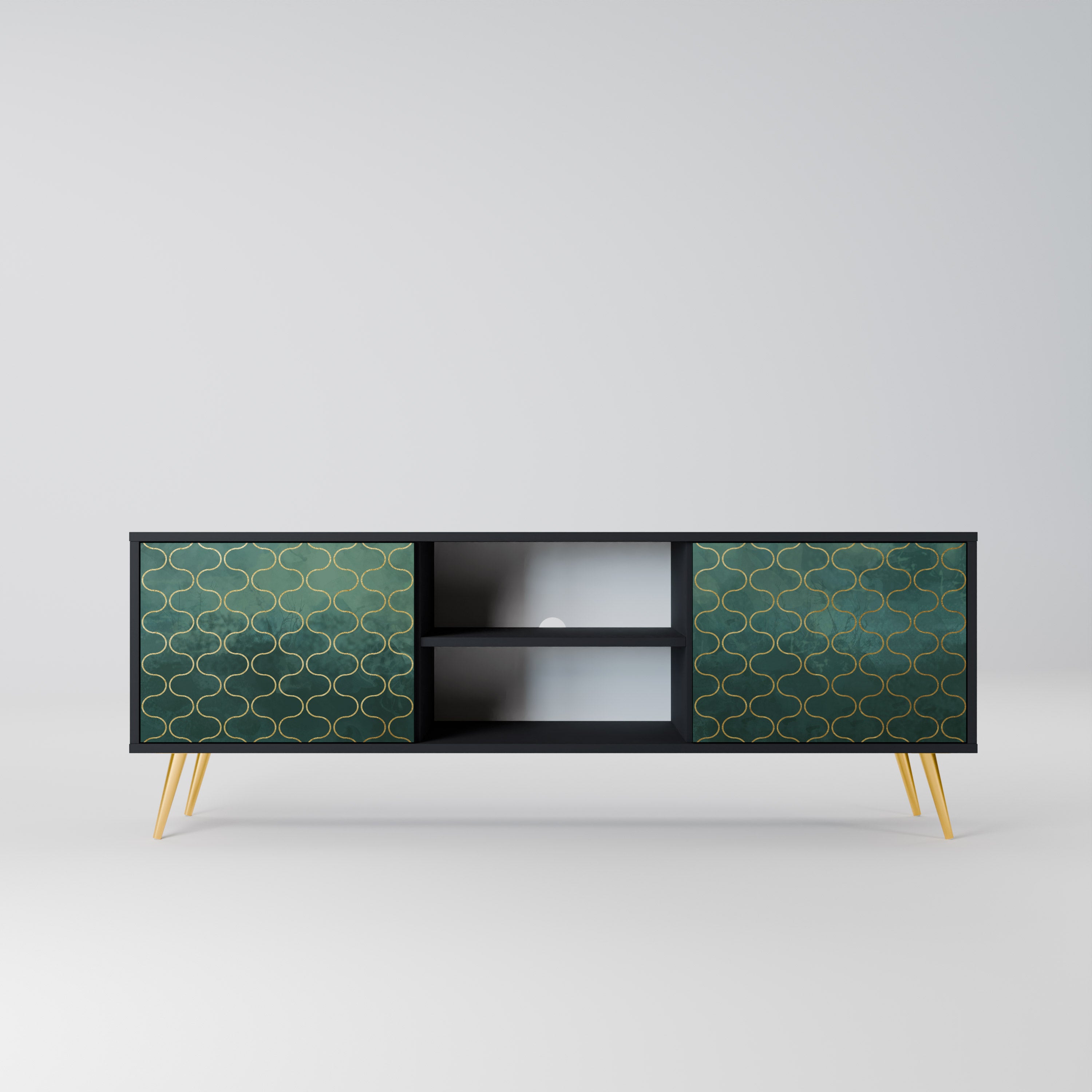 TESSELATED GREENERY Szafka RTV 2-drzwiowa korpus Czarny