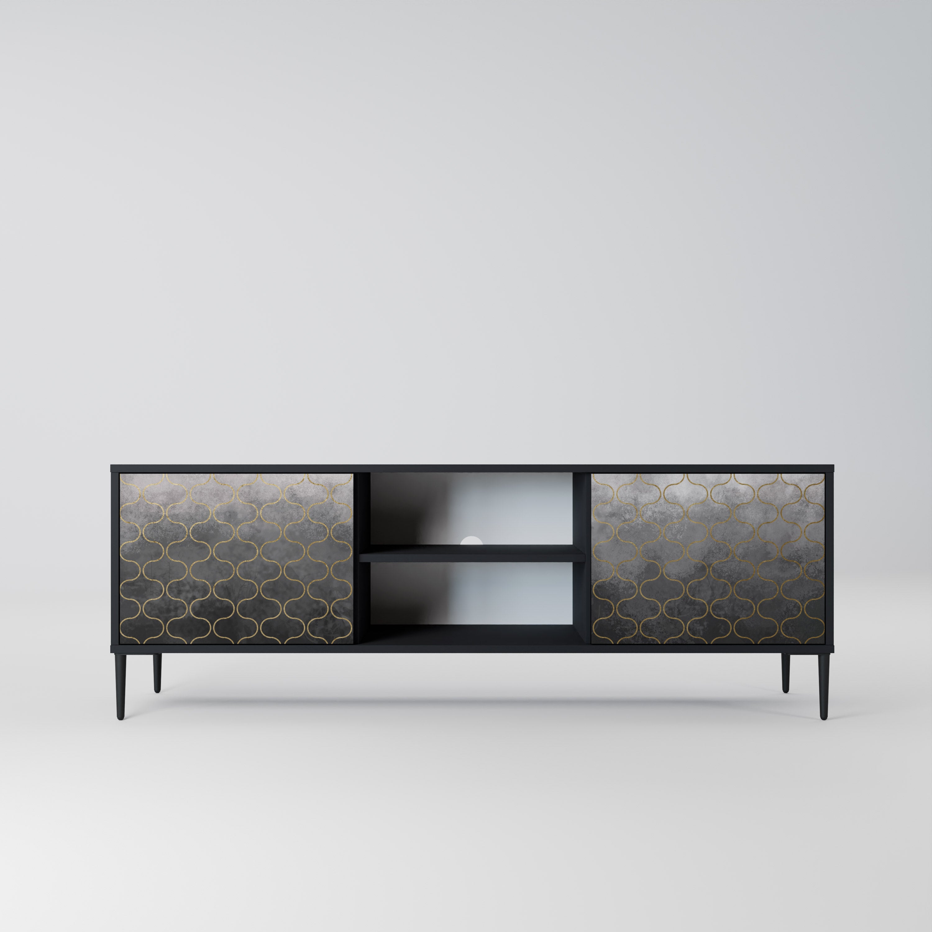 TESSELATED GRAYISH Szafka RTV 2-drzwiowa korpus Czarny
