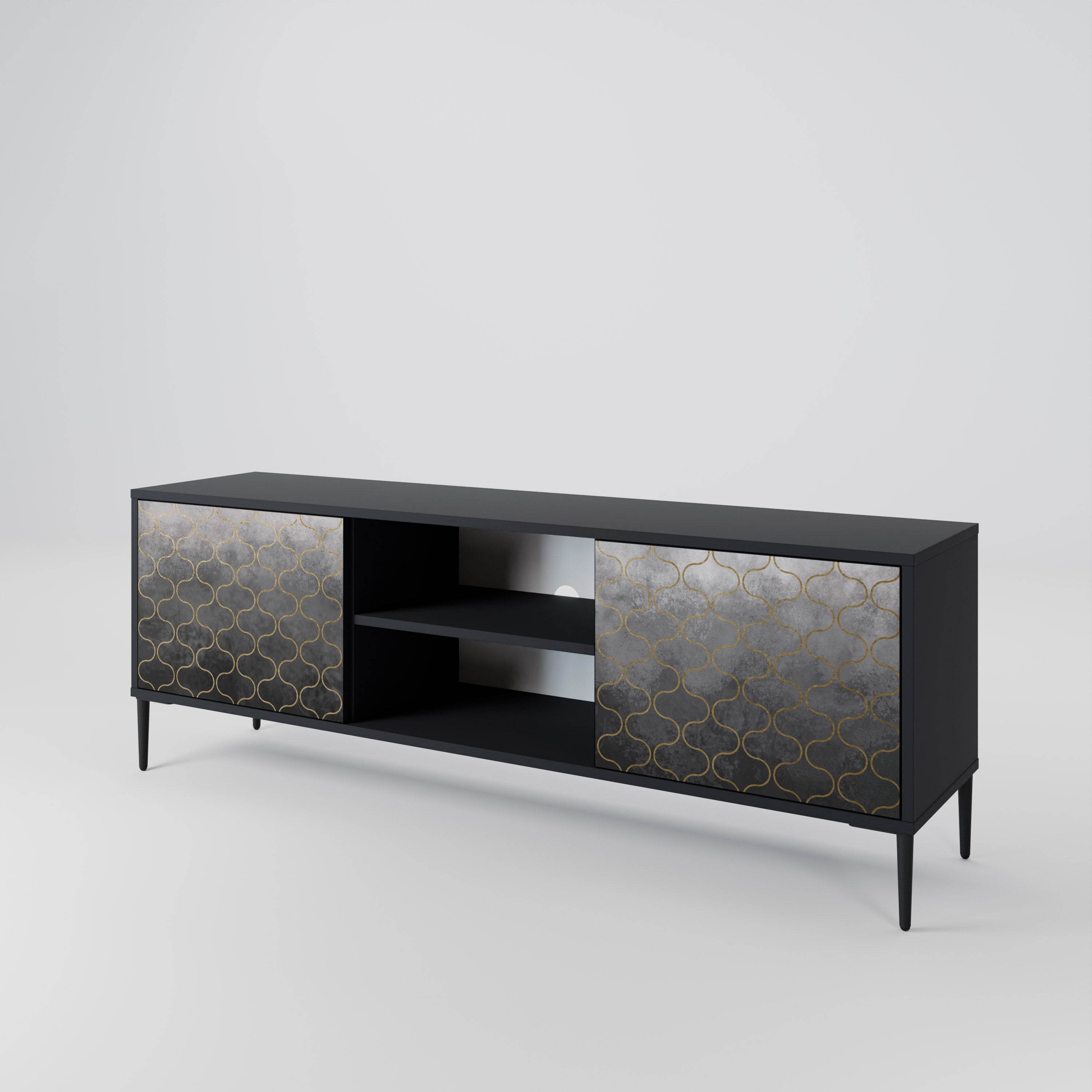 TESSELATED GRAYISH Szafka RTV 2-drzwiowa korpus Czarny