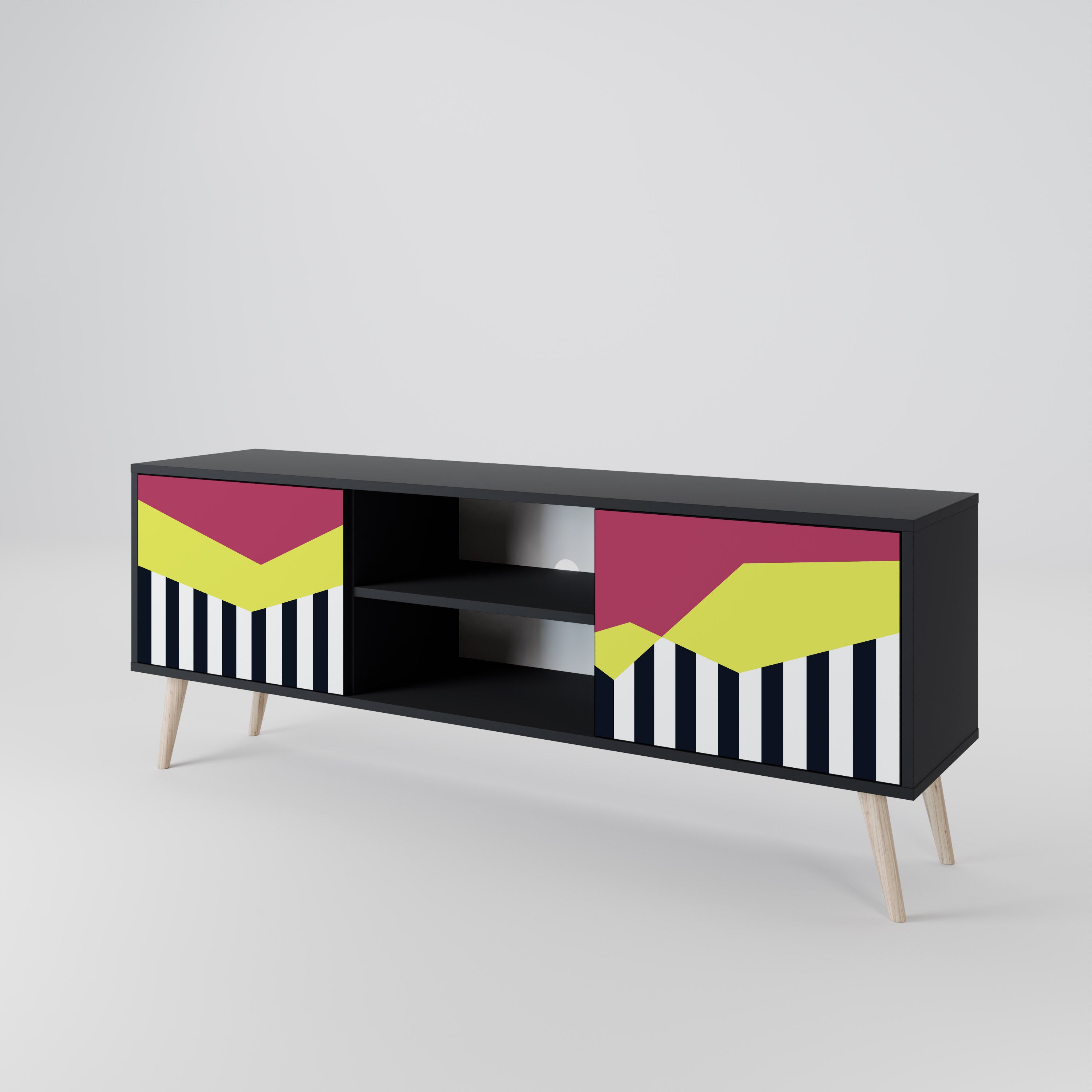 PIANO FANTASY Szafka RTV 2-drzwiowa korpus Czarny