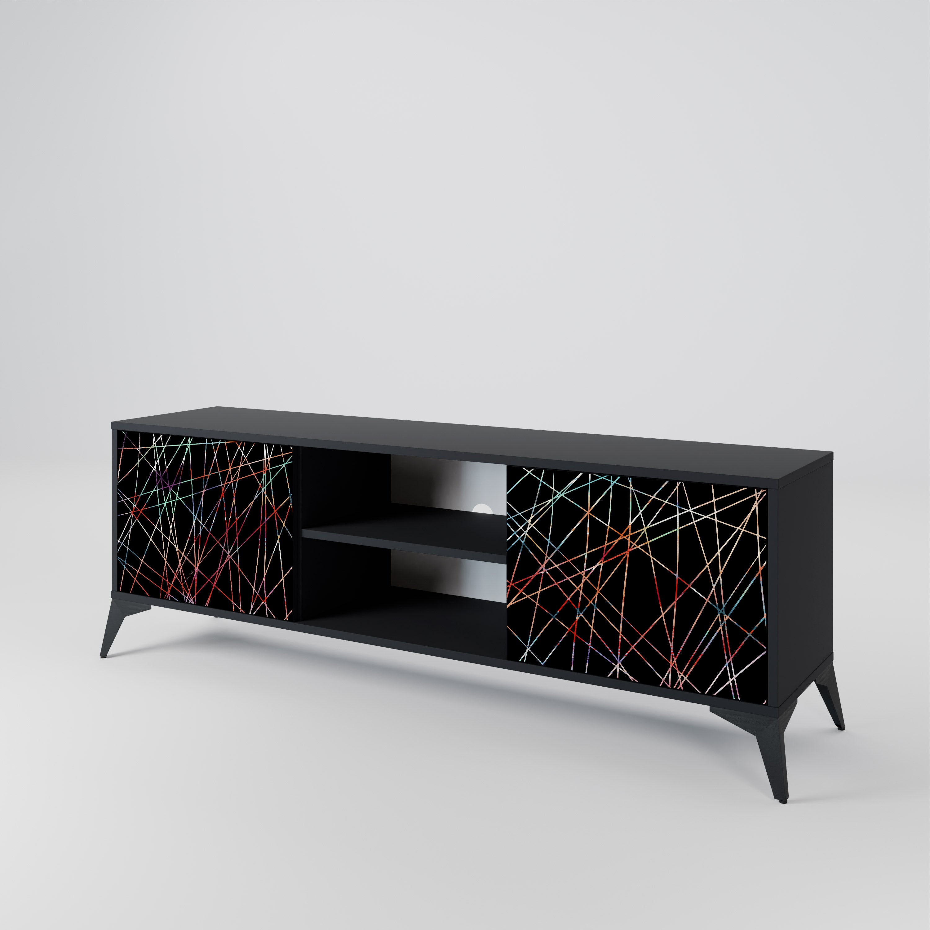 LUMINOUS SNARE Szafka RTV 2-drzwiowa korpus Czarny