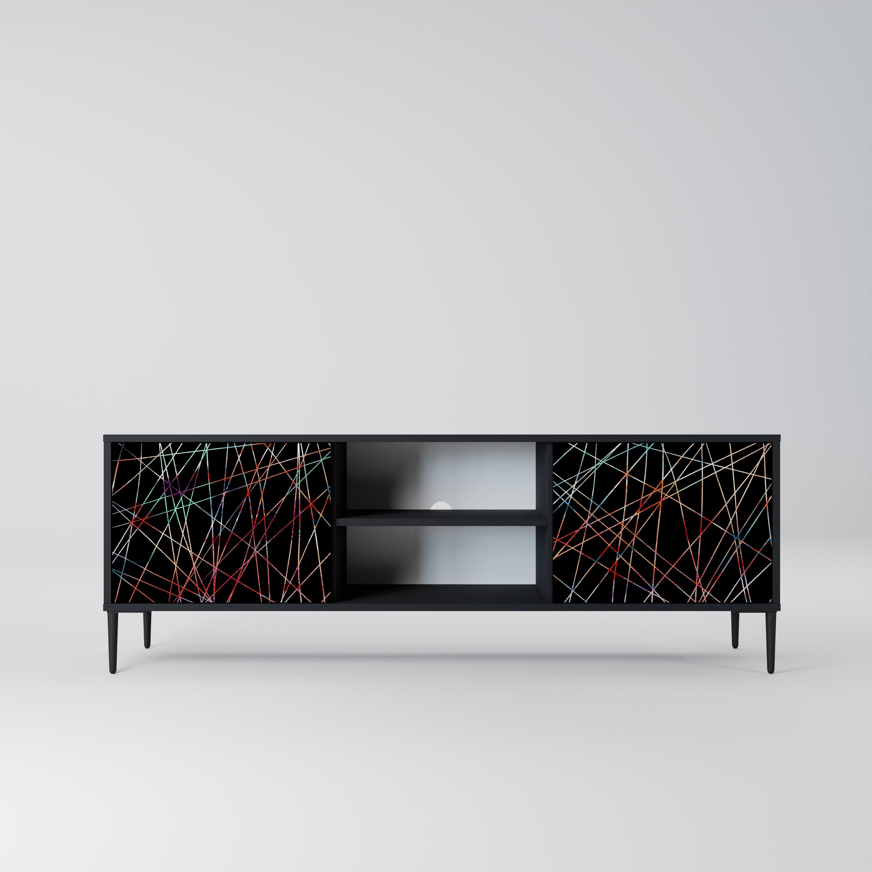 LUMINOUS SNARE Szafka RTV 2-drzwiowa korpus Czarny