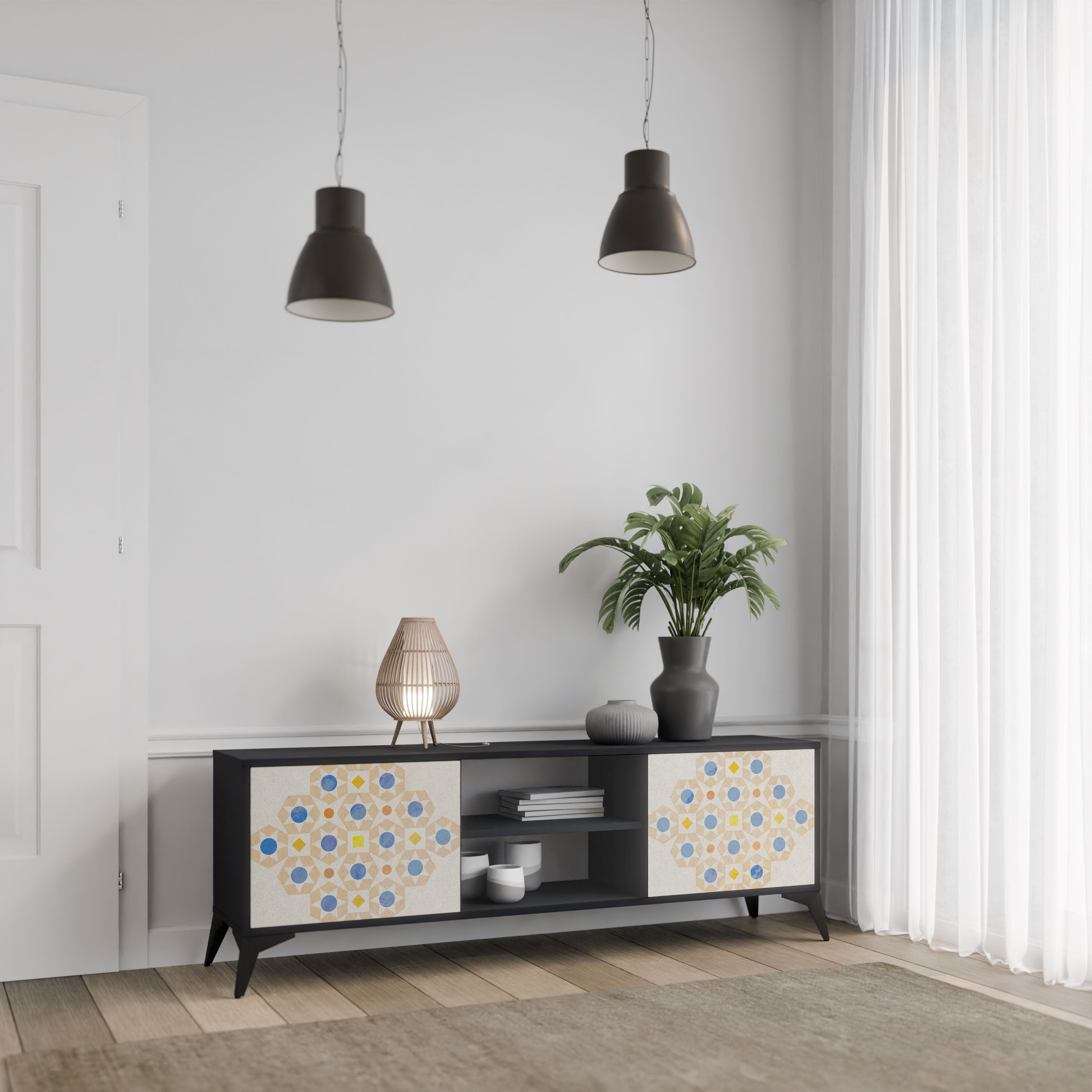 PATTERNED PRISM Szafka RTV 2-drzwiowa korpus Czarny
