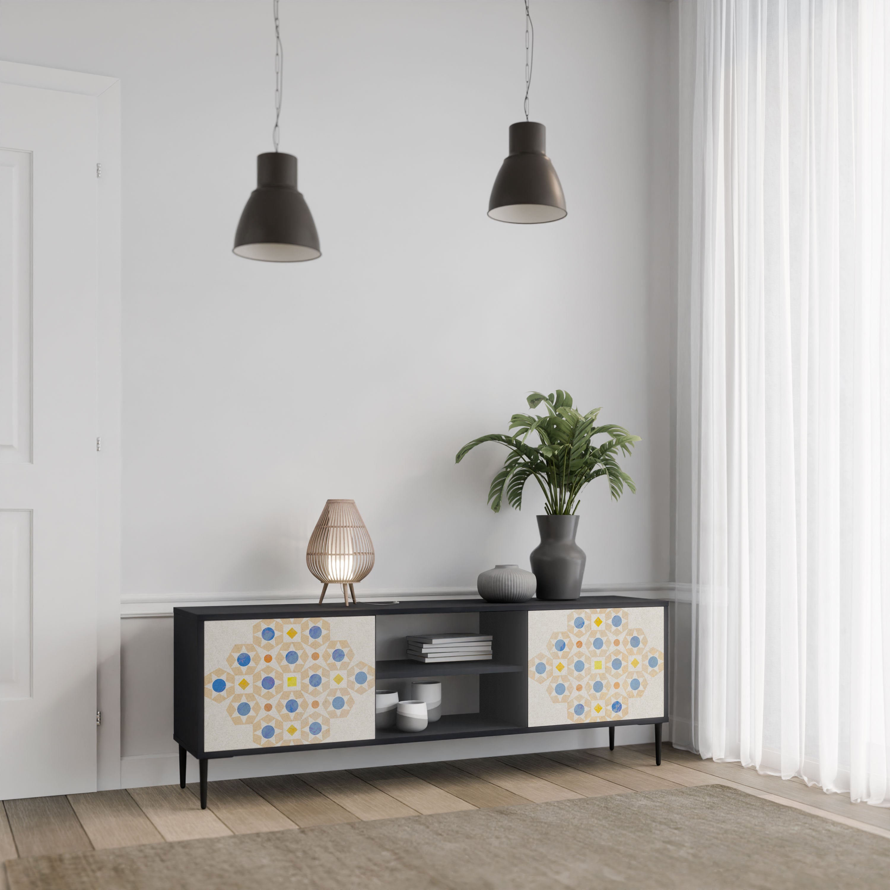 PATTERNED PRISM Szafka RTV 2-drzwiowa korpus Czarny