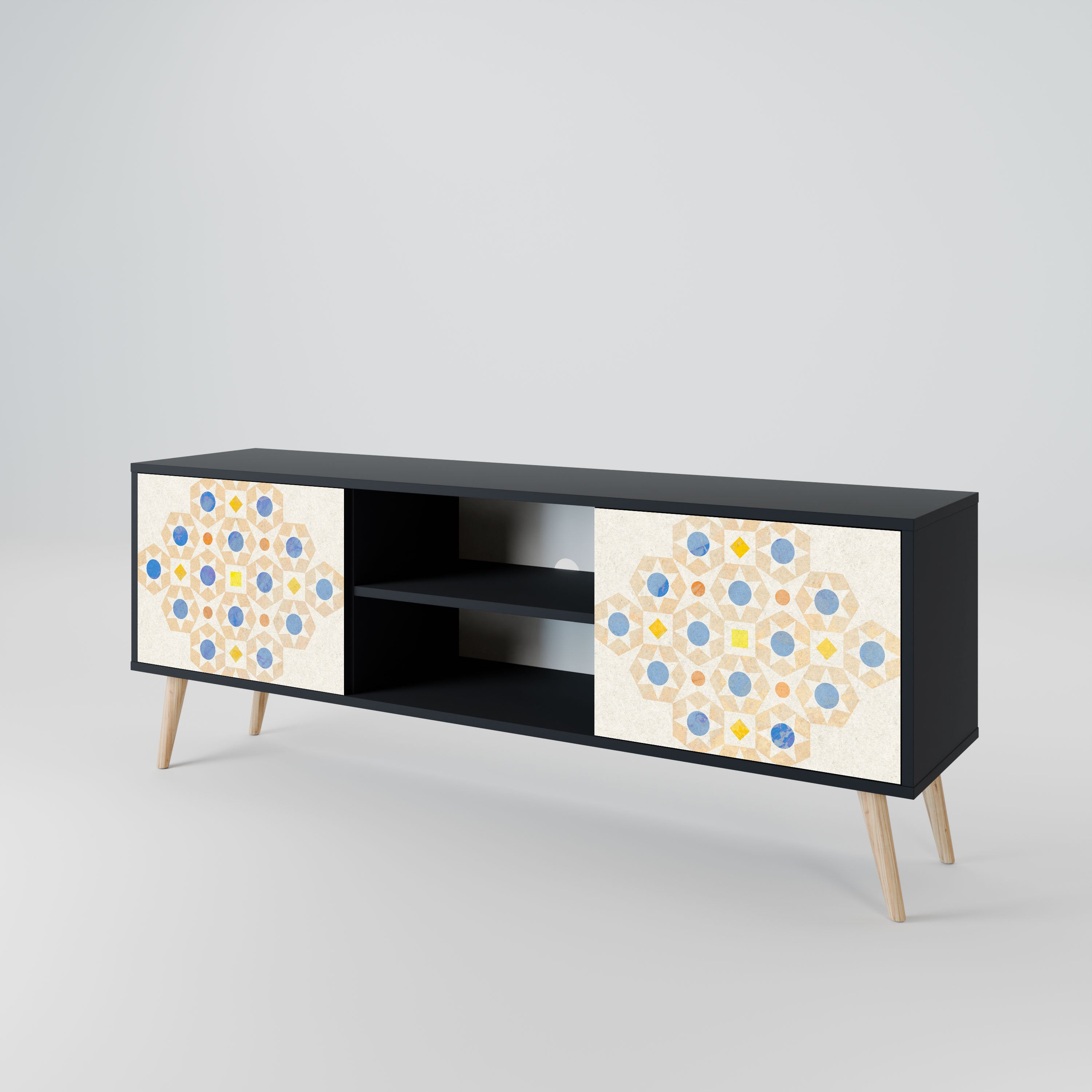 PATTERNED PRISM Szafka RTV 2-drzwiowa korpus Czarny
