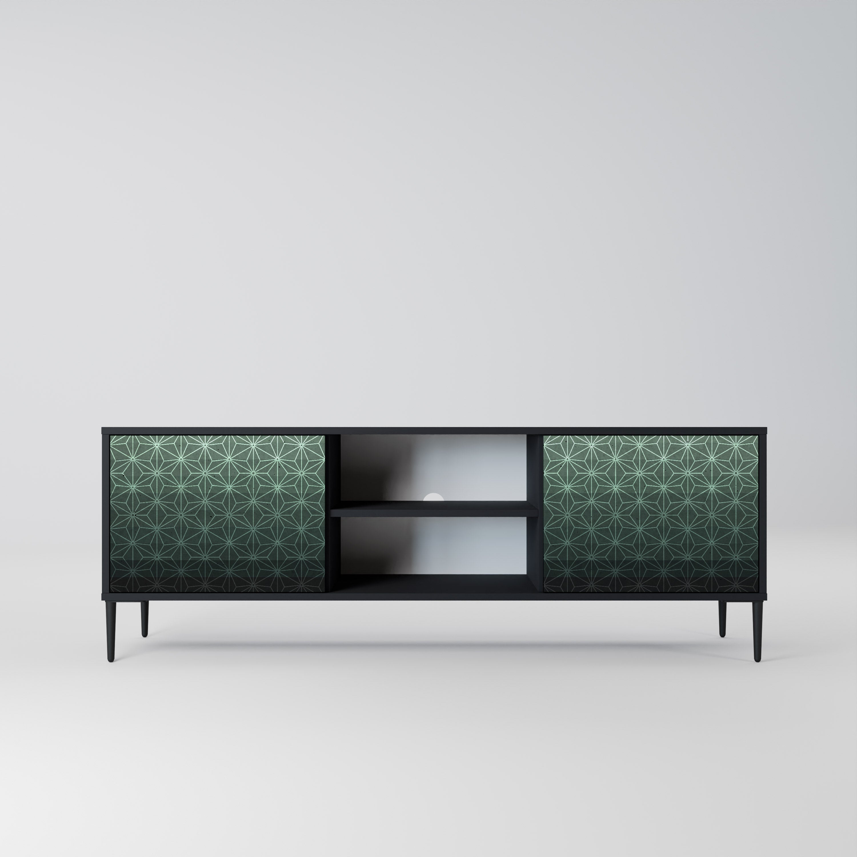 ORNAMENTAL GLIMMER Szafka RTV 2-drzwiowa korpus Czarny
