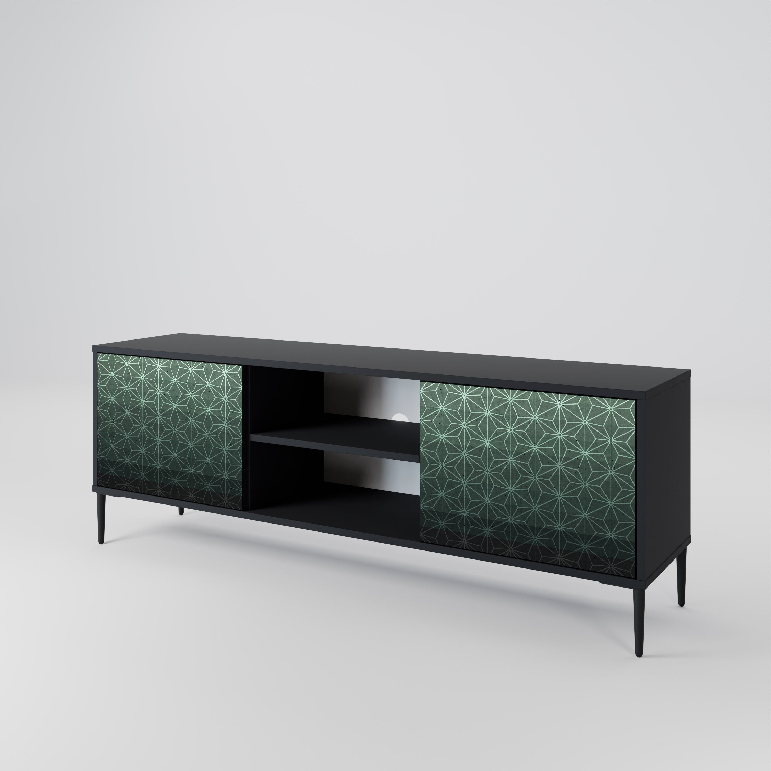 ORNAMENTAL GLIMMER Szafka RTV 2-drzwiowa korpus Czarny