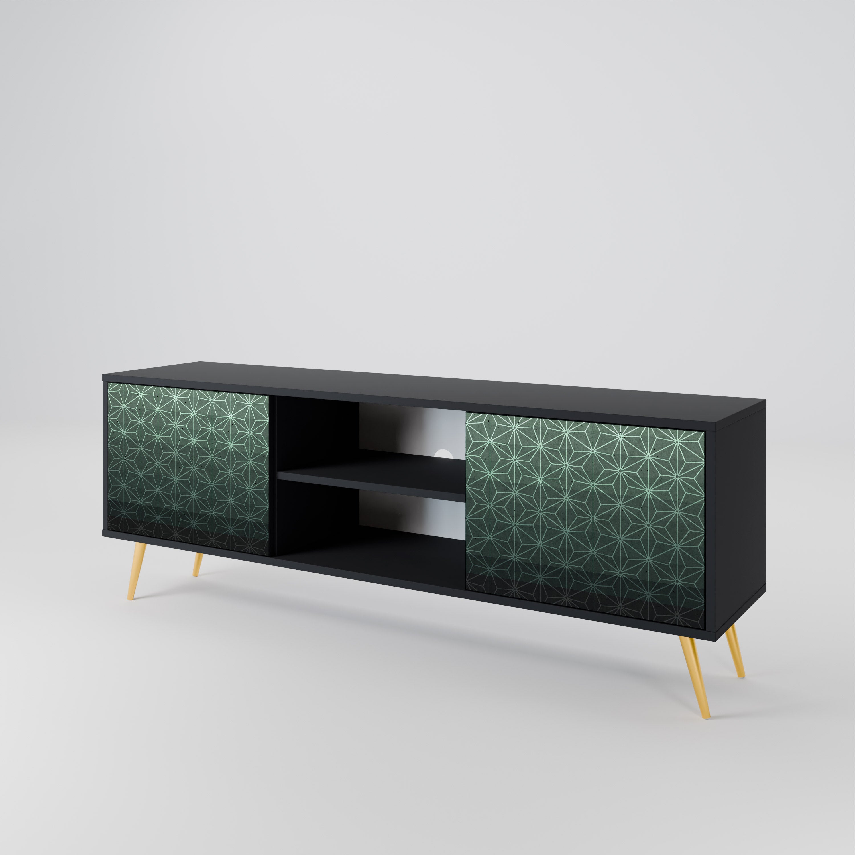 ORNAMENTAL GLIMMER Szafka RTV 2-drzwiowa korpus Czarny