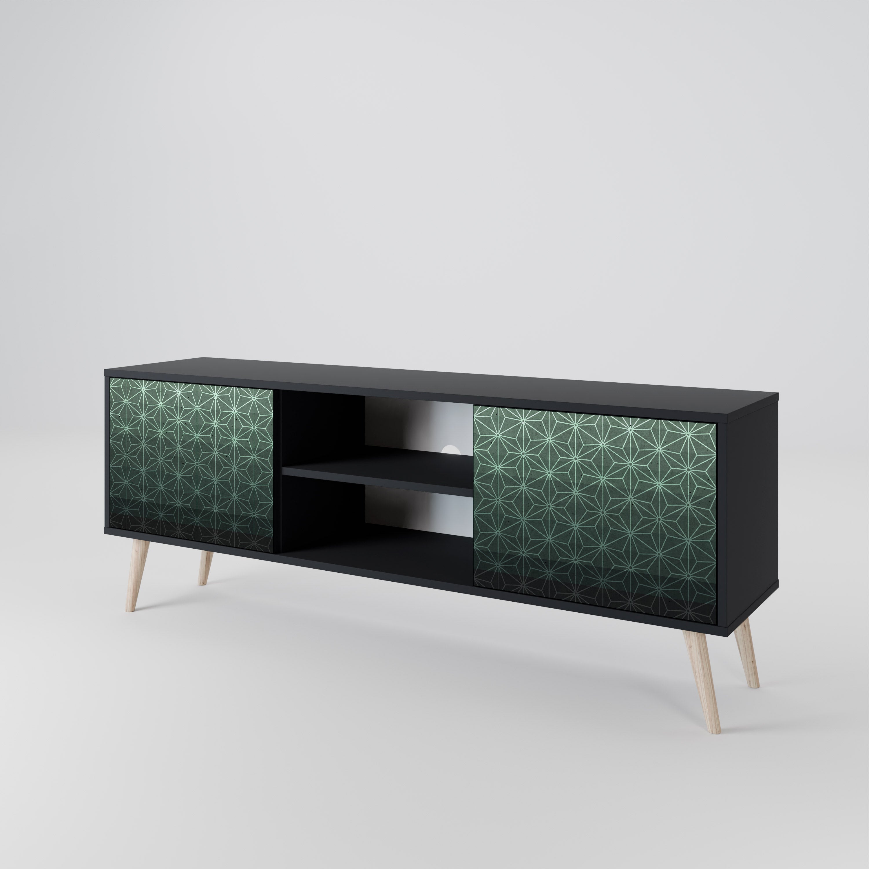 ORNAMENTAL GLIMMER Szafka RTV 2-drzwiowa korpus Czarny