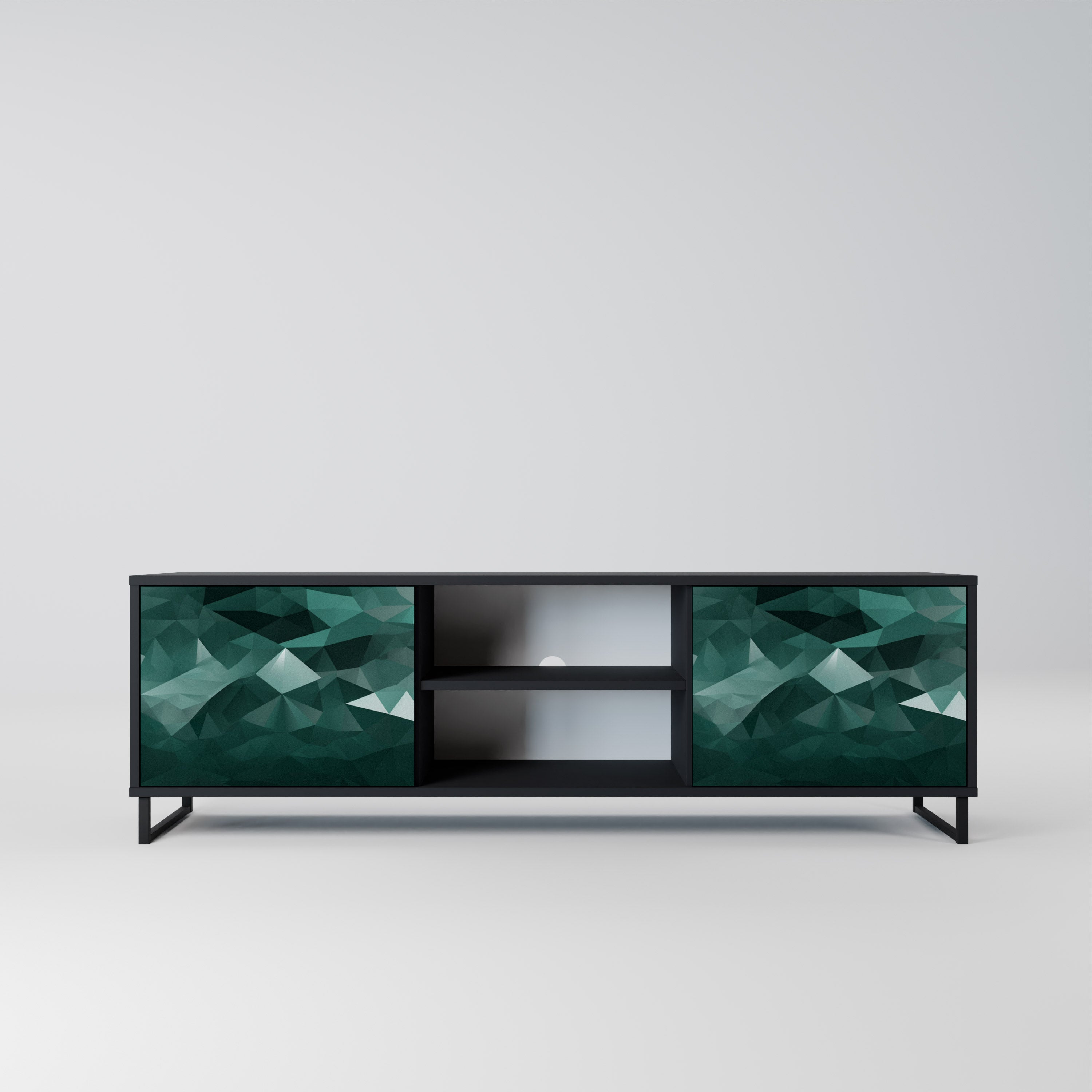 POLYGONAL FLOATING Szafka RTV 2-drzwiowa korpus Czarny