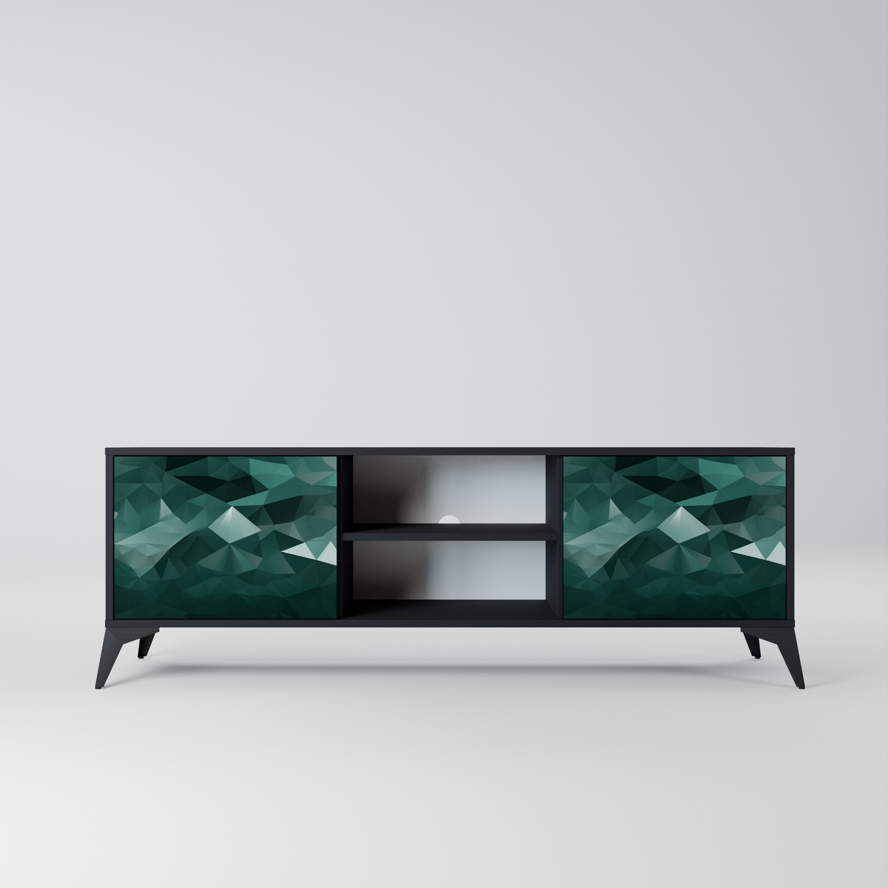 POLYGONAL FLOATING Szafka RTV 2-drzwiowa korpus Czarny