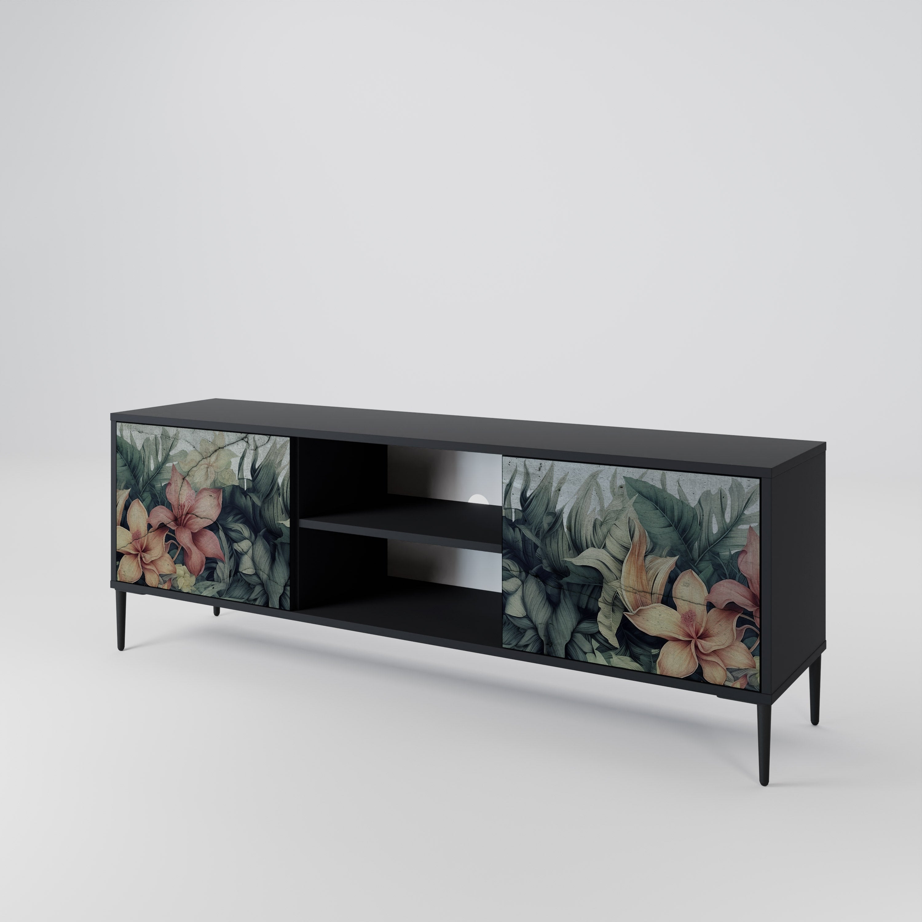 HEAVENLY BLOOM Szafka RTV 2-drzwiowa korpus Czarny