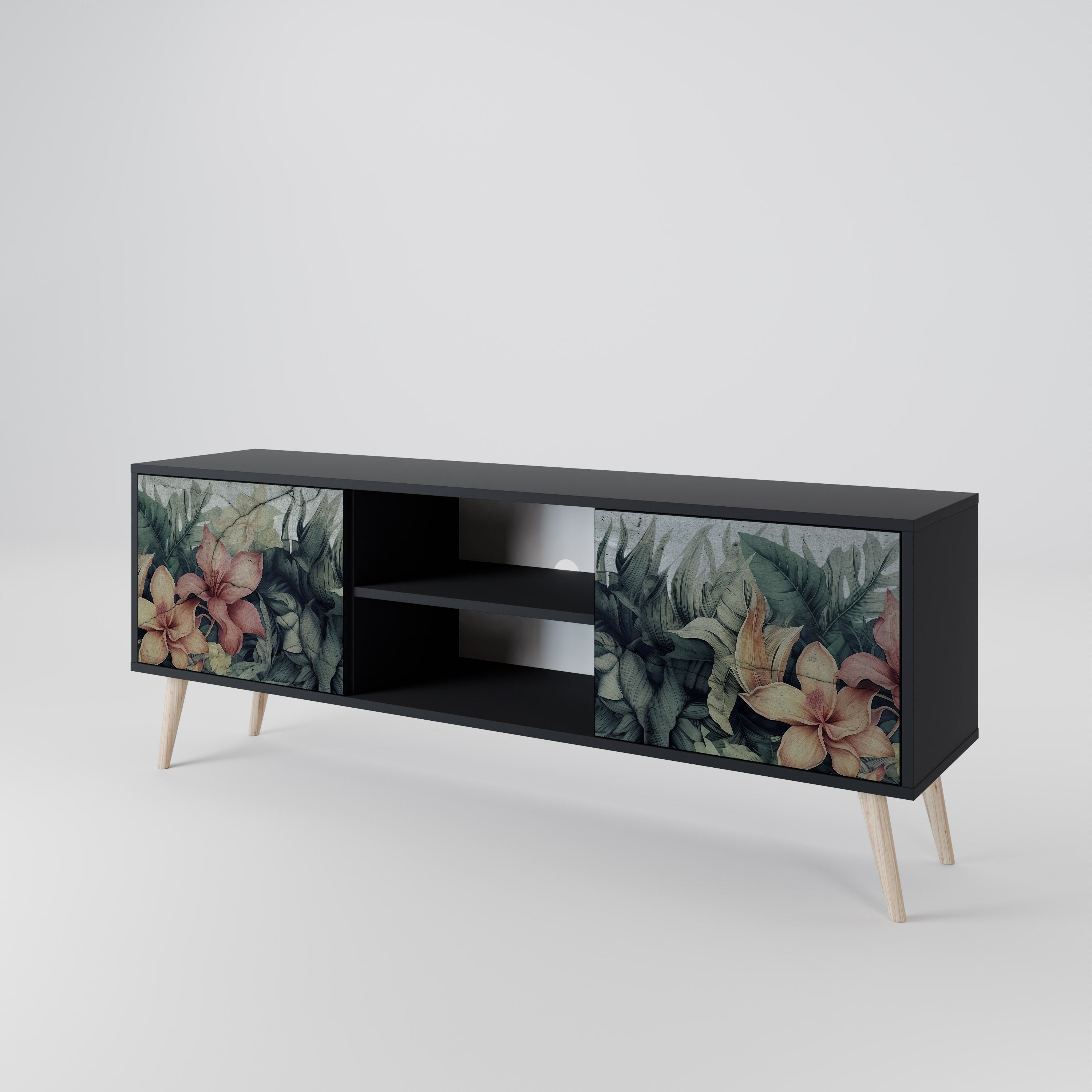 HEAVENLY BLOOM Szafka RTV 2-drzwiowa korpus Czarny