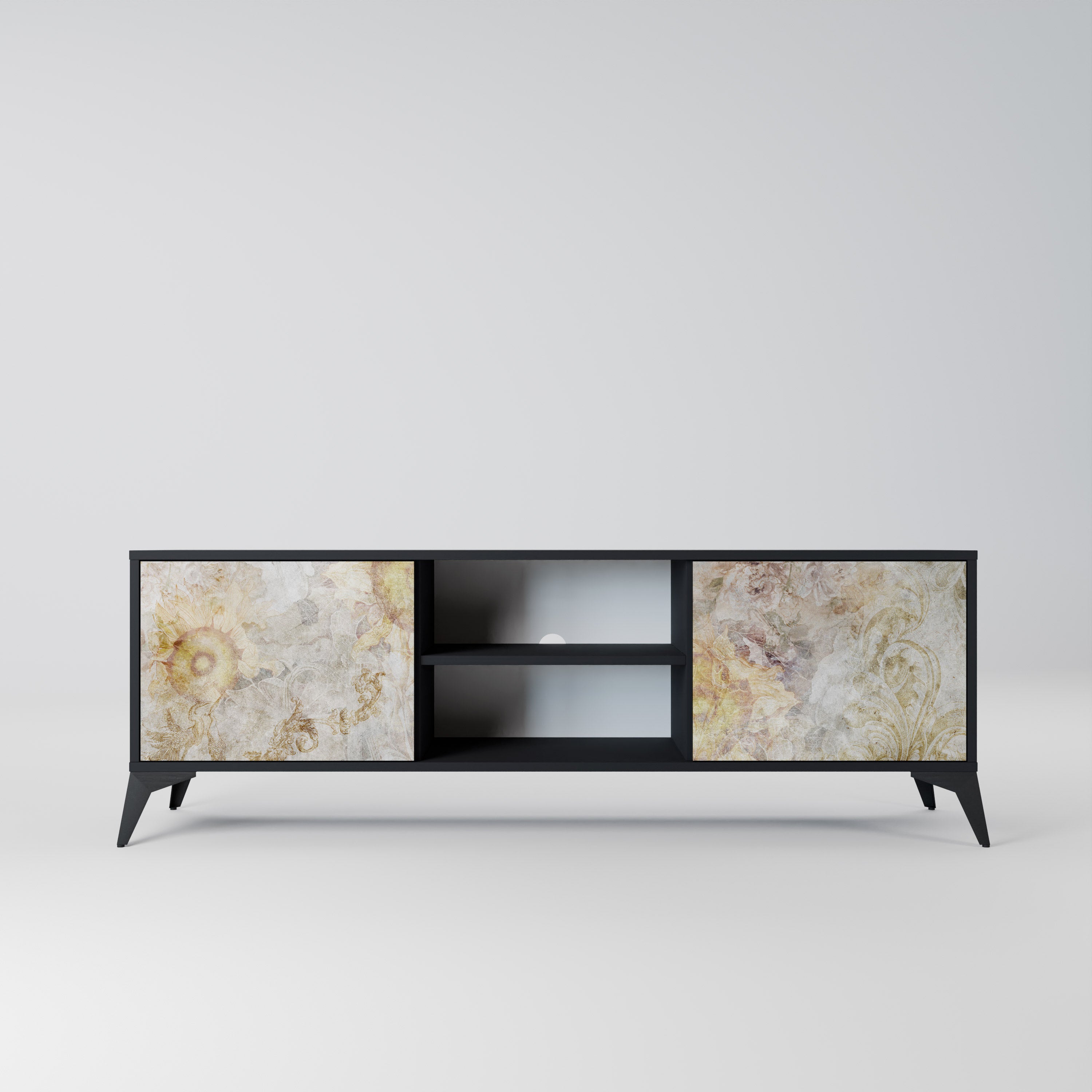 SUNFLOWER BLUR Szafka RTV 2-drzwiowa korpus Czarny