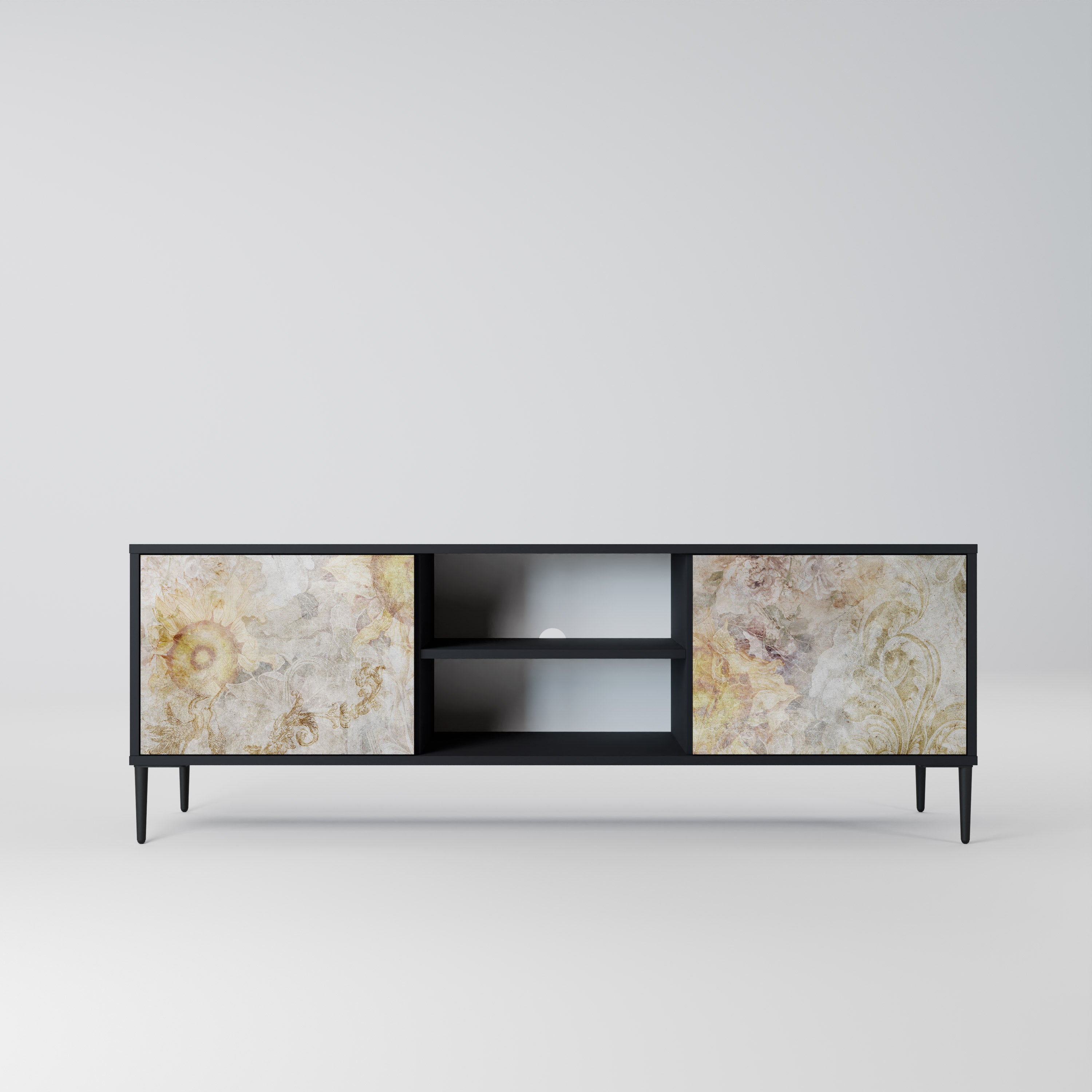 SUNFLOWER BLUR Szafka RTV 2-drzwiowa korpus Czarny