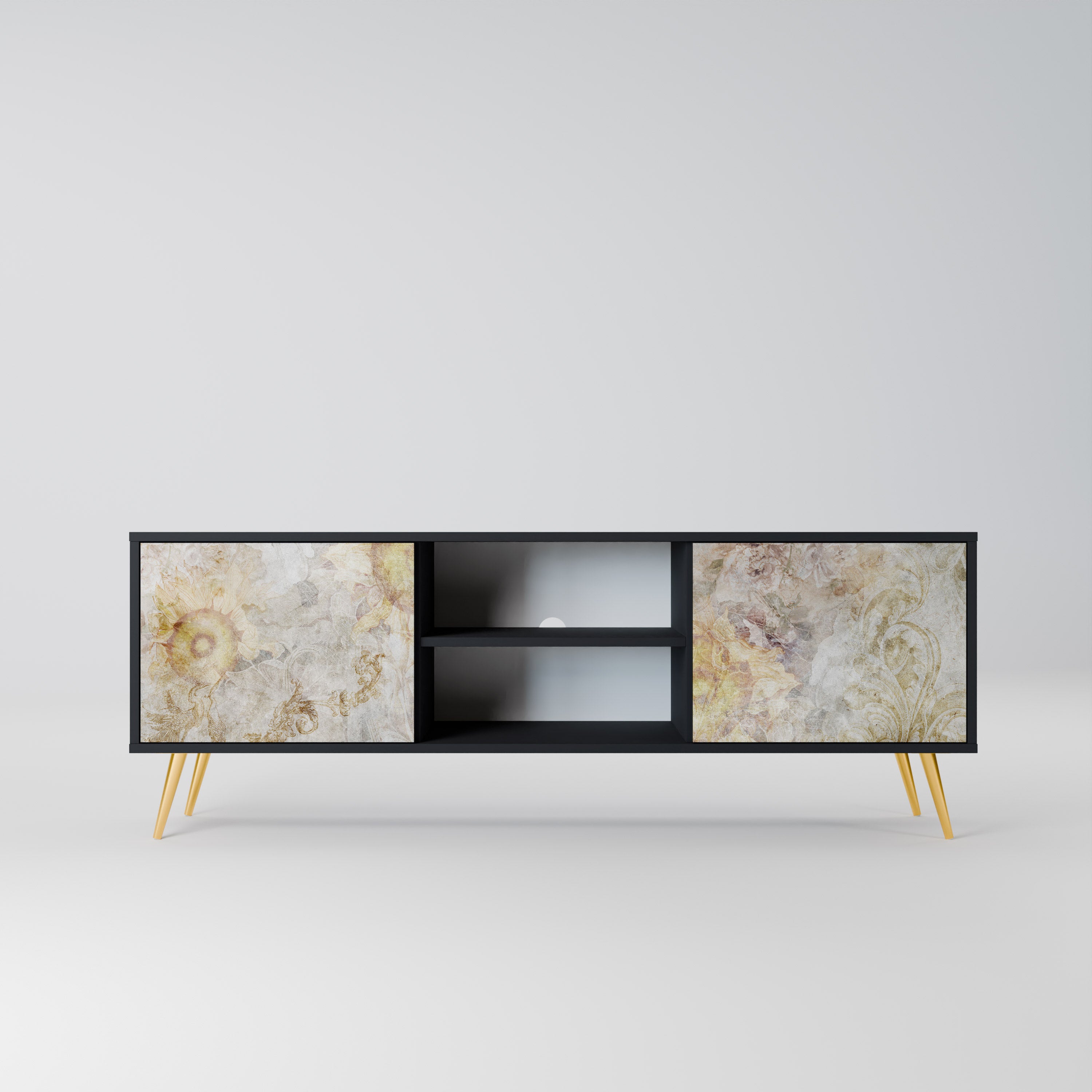 SUNFLOWER BLUR Szafka RTV 2-drzwiowa korpus Czarny