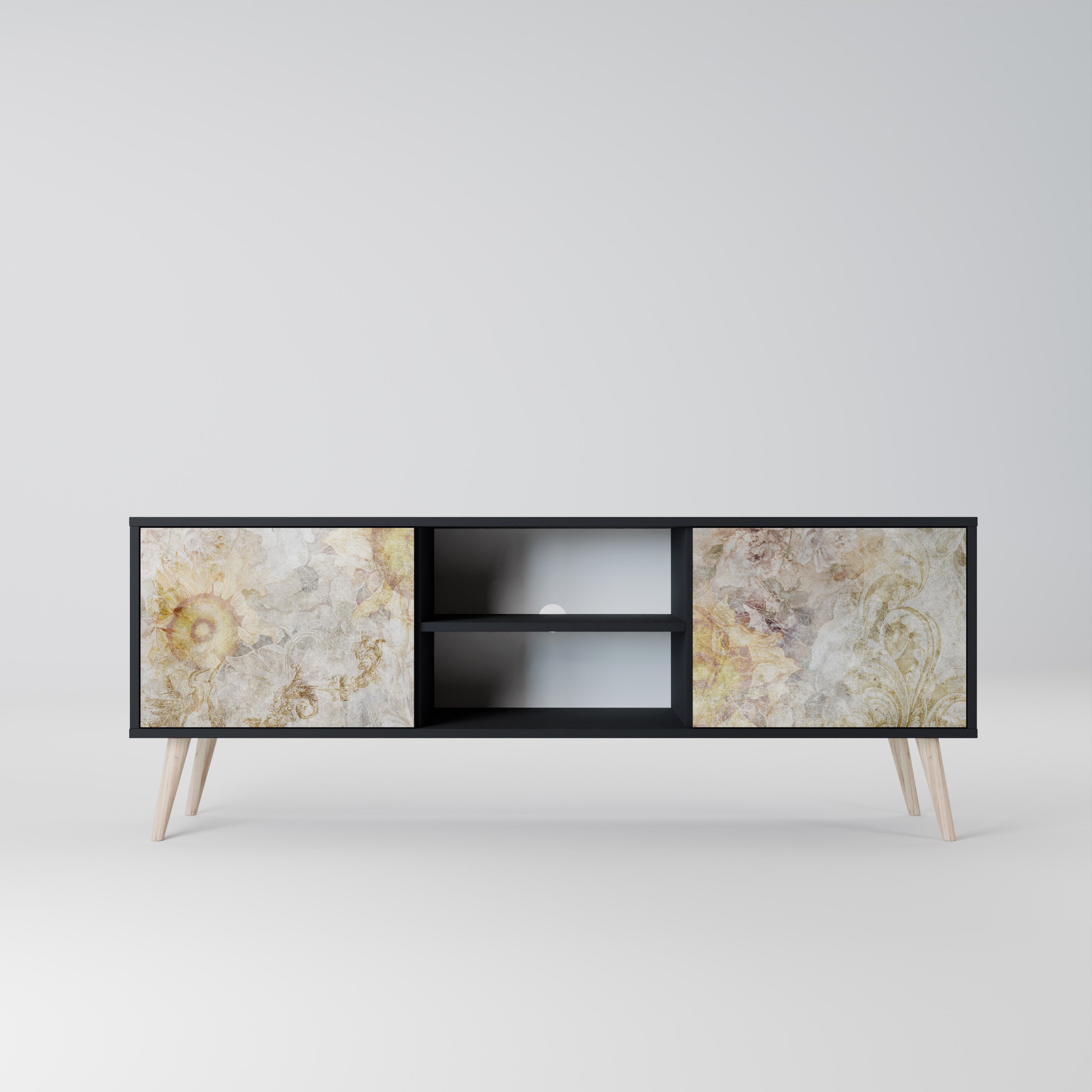 SUNFLOWER BLUR Szafka RTV 2-drzwiowa korpus Czarny