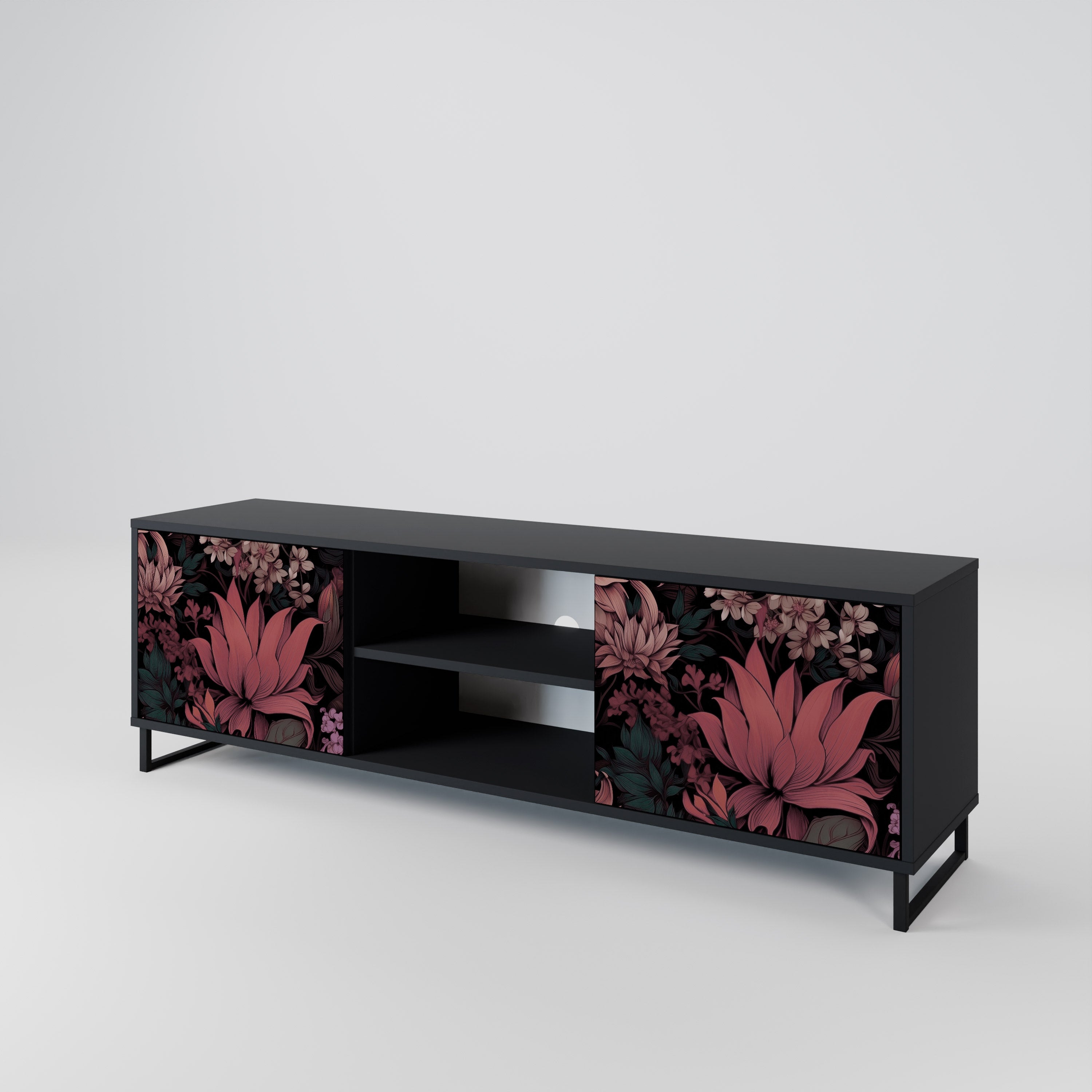 FLORAL WHISPER Szafka RTV 2-drzwiowa korpus Czarny