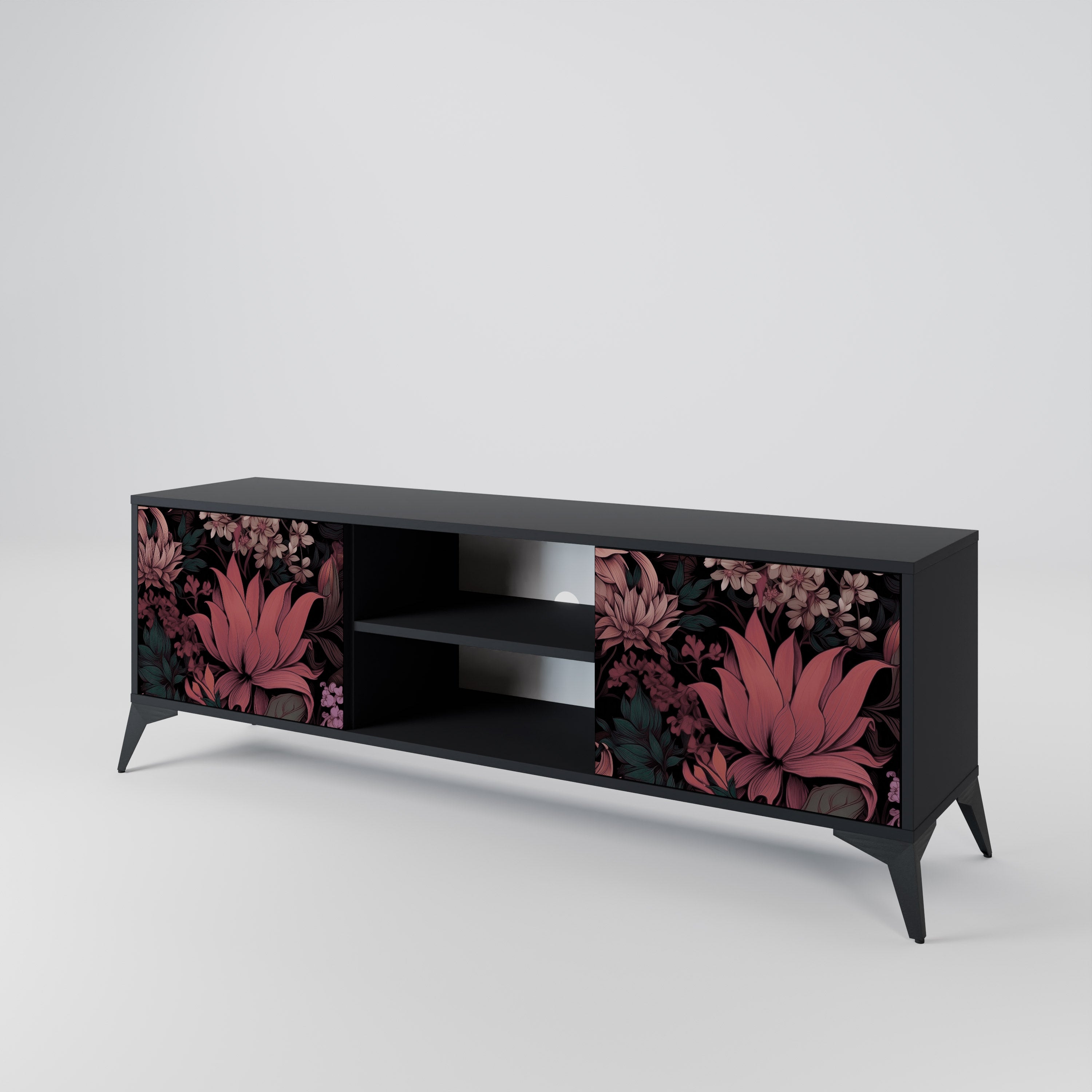 FLORAL WHISPER Szafka RTV 2-drzwiowa korpus Czarny