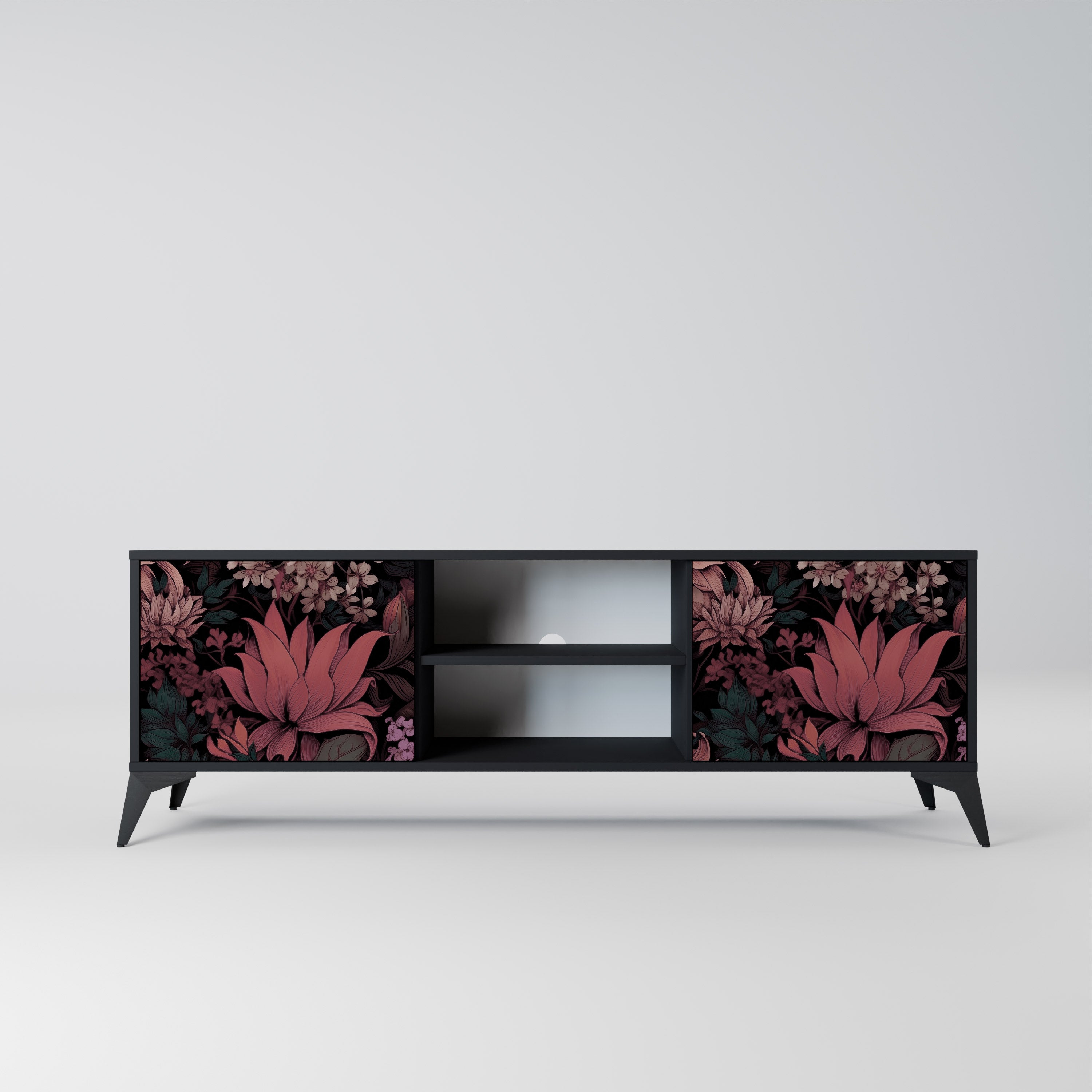 FLORAL WHISPER Szafka RTV 2-drzwiowa korpus Czarny