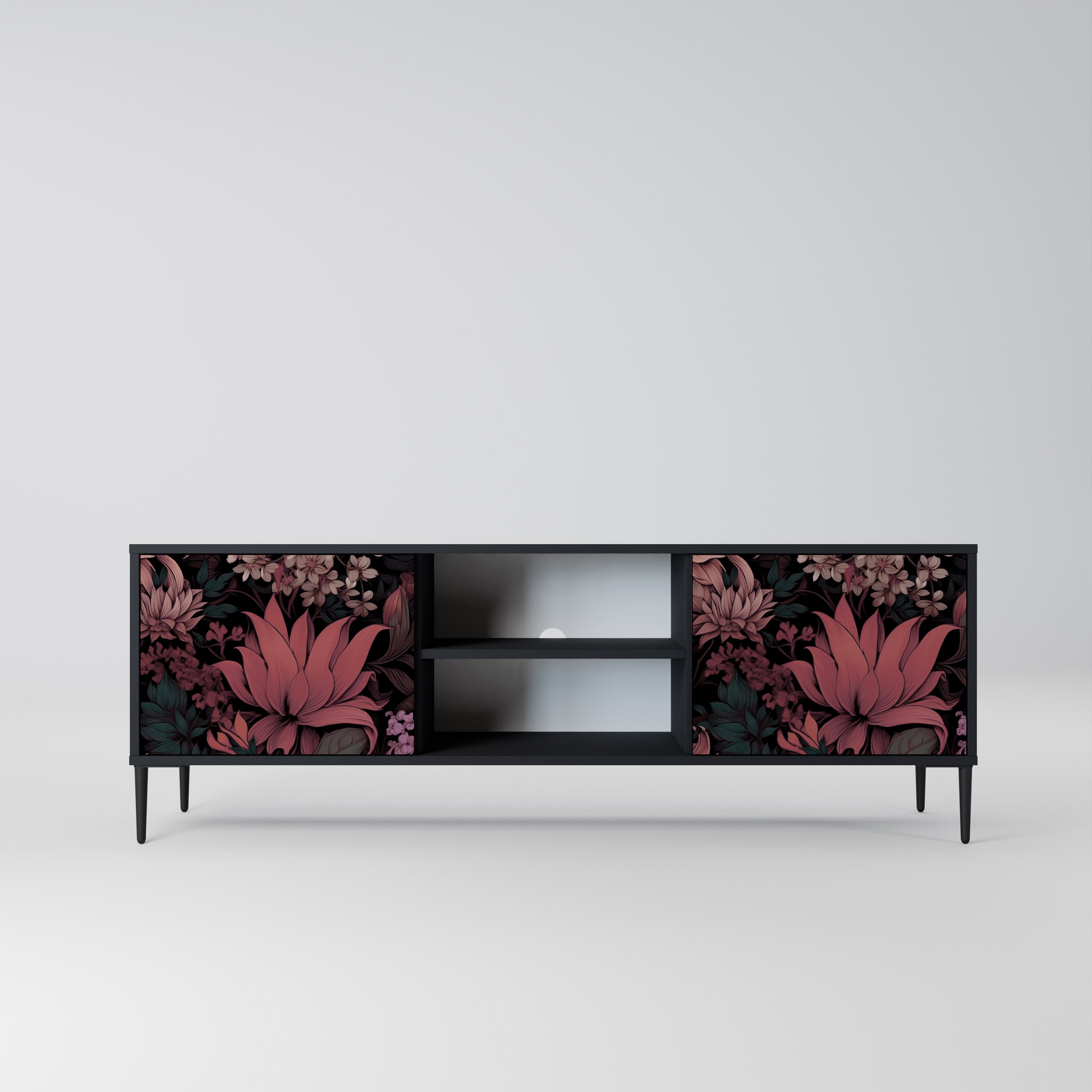 FLORAL WHISPER Szafka RTV 2-drzwiowa korpus Czarny