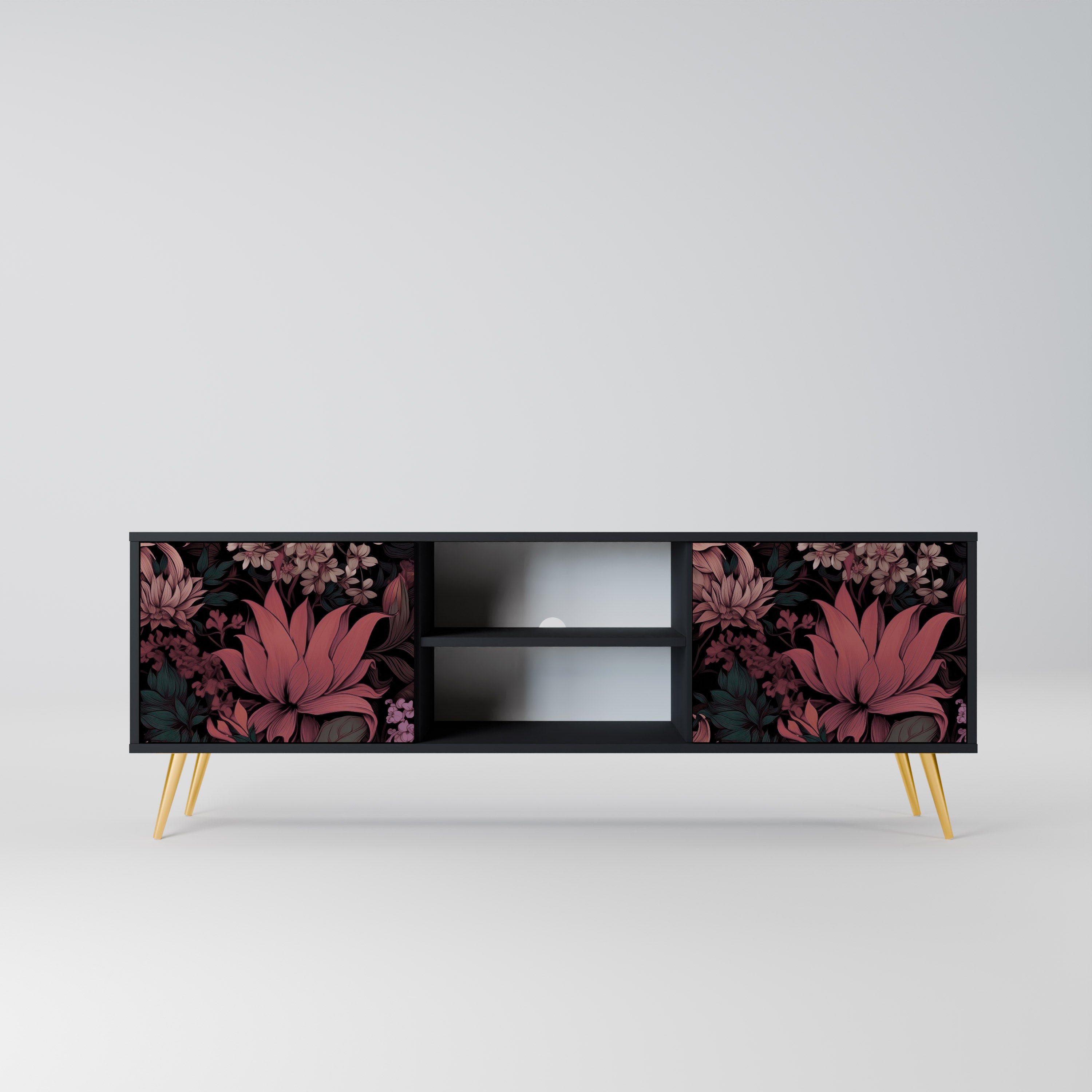 FLORAL WHISPER Szafka RTV 2-drzwiowa korpus Czarny
