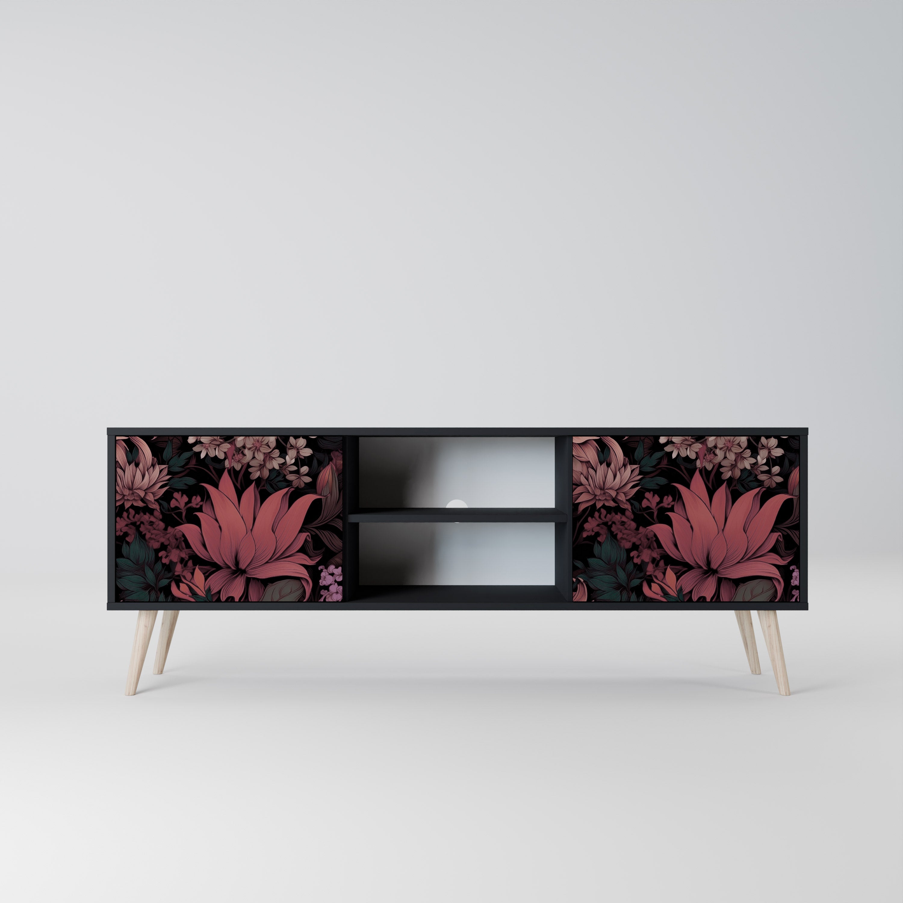 FLORAL WHISPER Szafka RTV 2-drzwiowa korpus Czarny
