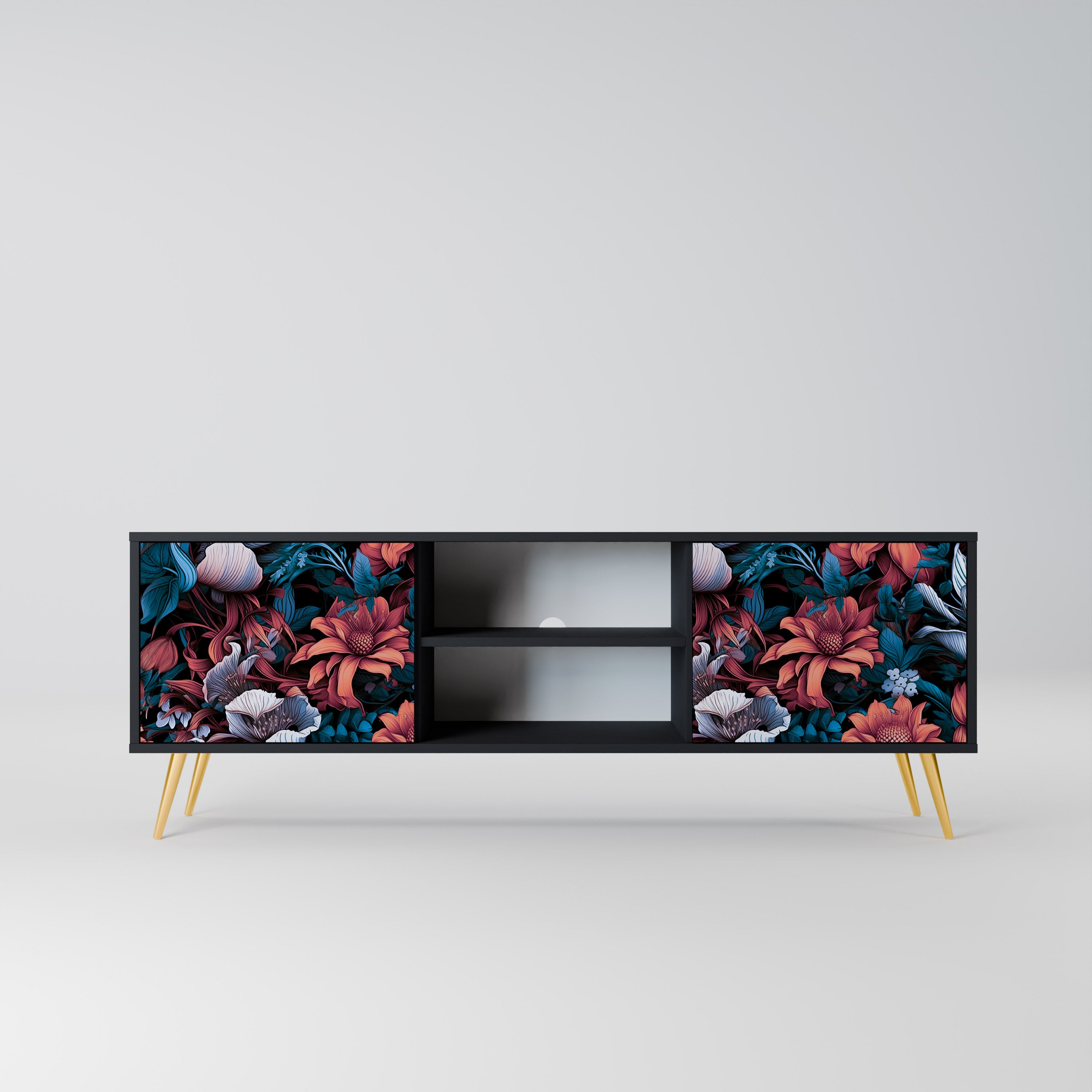 ETHEREAL BLOSSOMS Szafka RTV 2-drzwiowa korpus Czarny