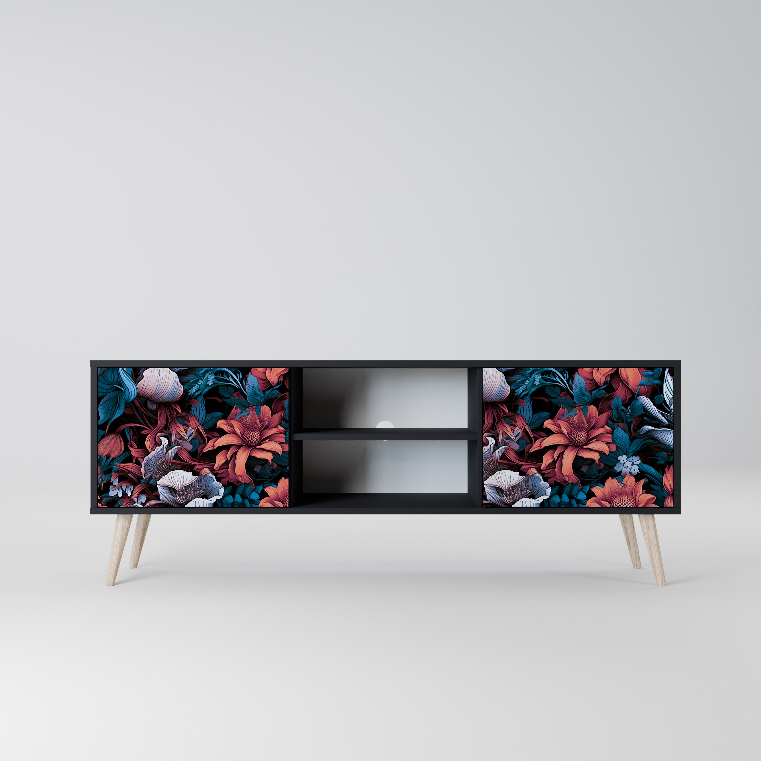 ETHEREAL BLOSSOMS Szafka RTV 2-drzwiowa korpus Czarny