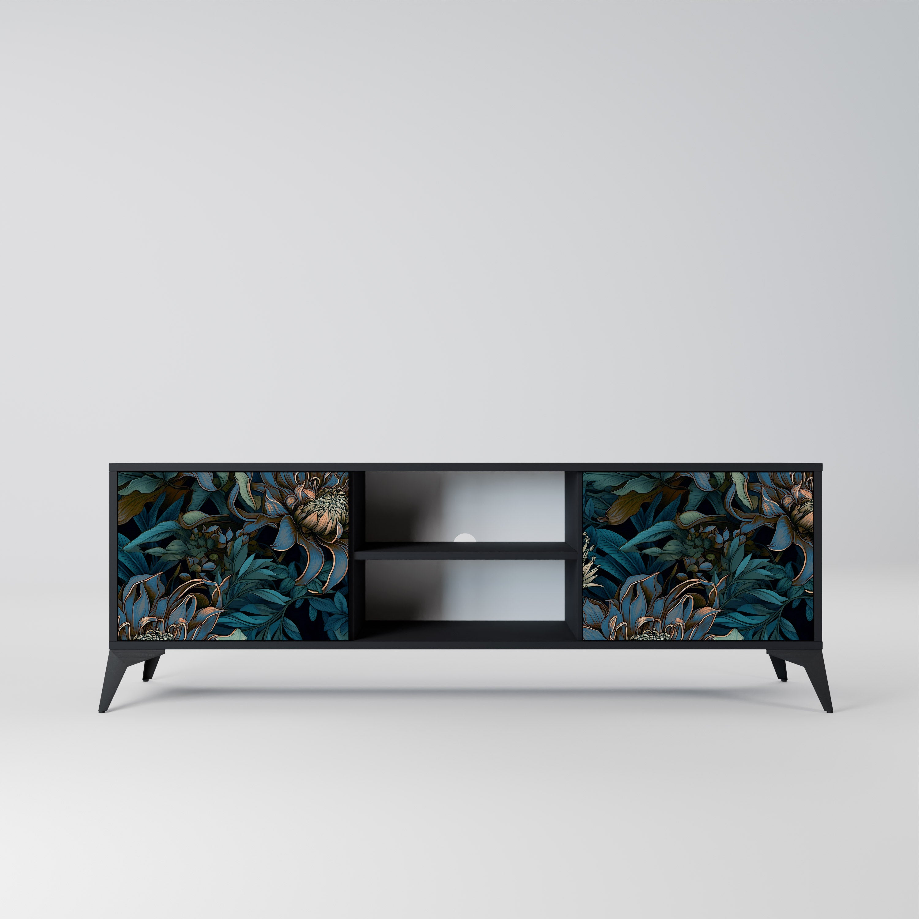 TWILIGHT BLOOM Szafka RTV 2-drzwiowa korpus Czarny