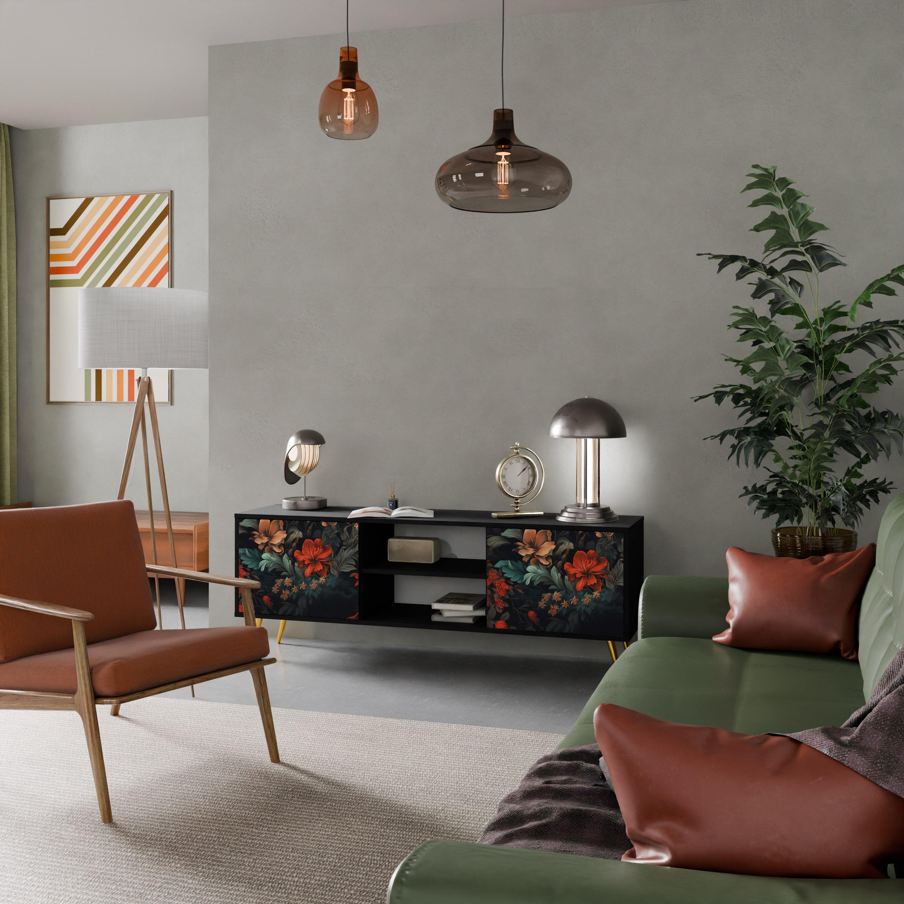 IMAGINARY BLOSSOM Szafka RTV 2-drzwiowa korpus Czarny