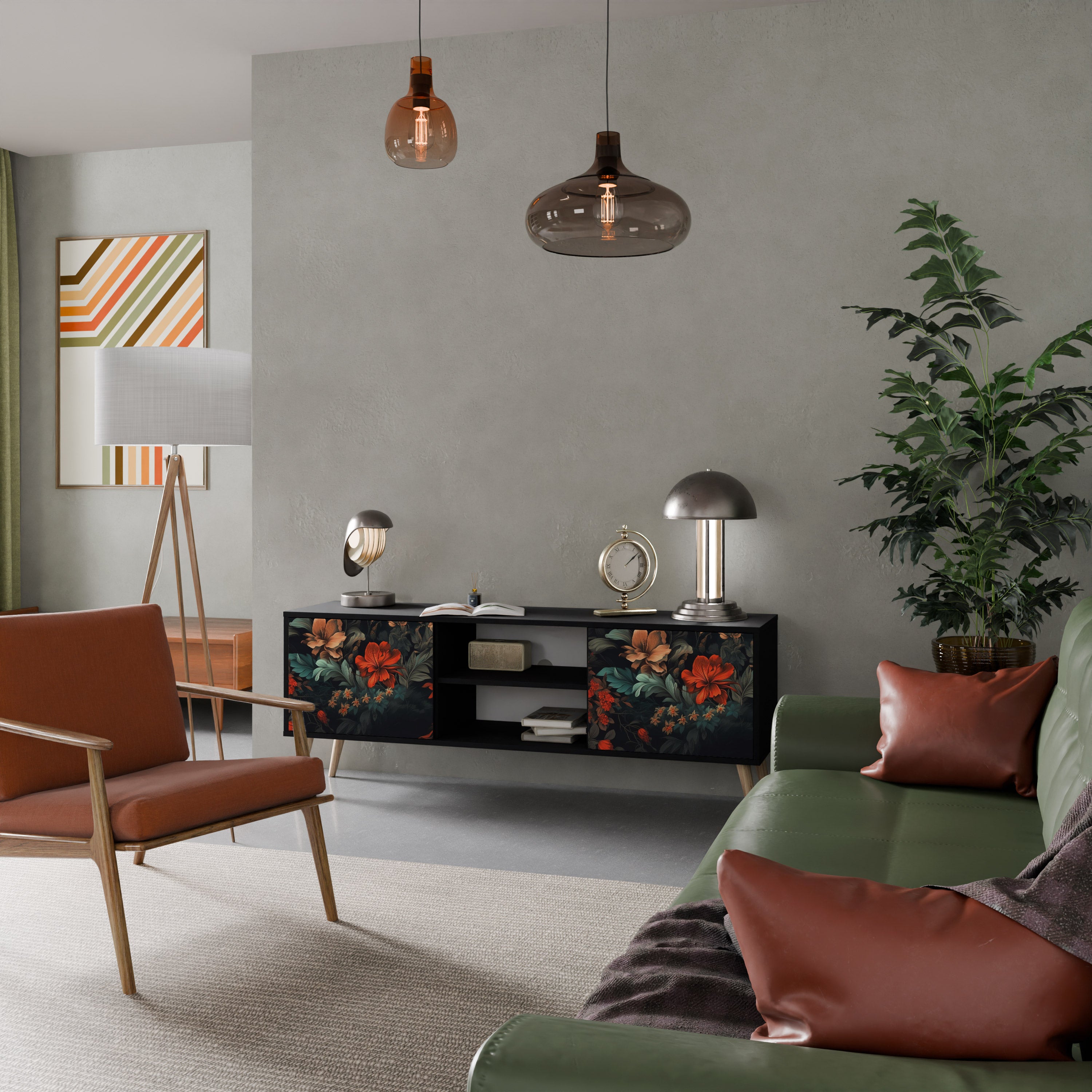 IMAGINARY BLOSSOM Szafka RTV 2-drzwiowa korpus Czarny