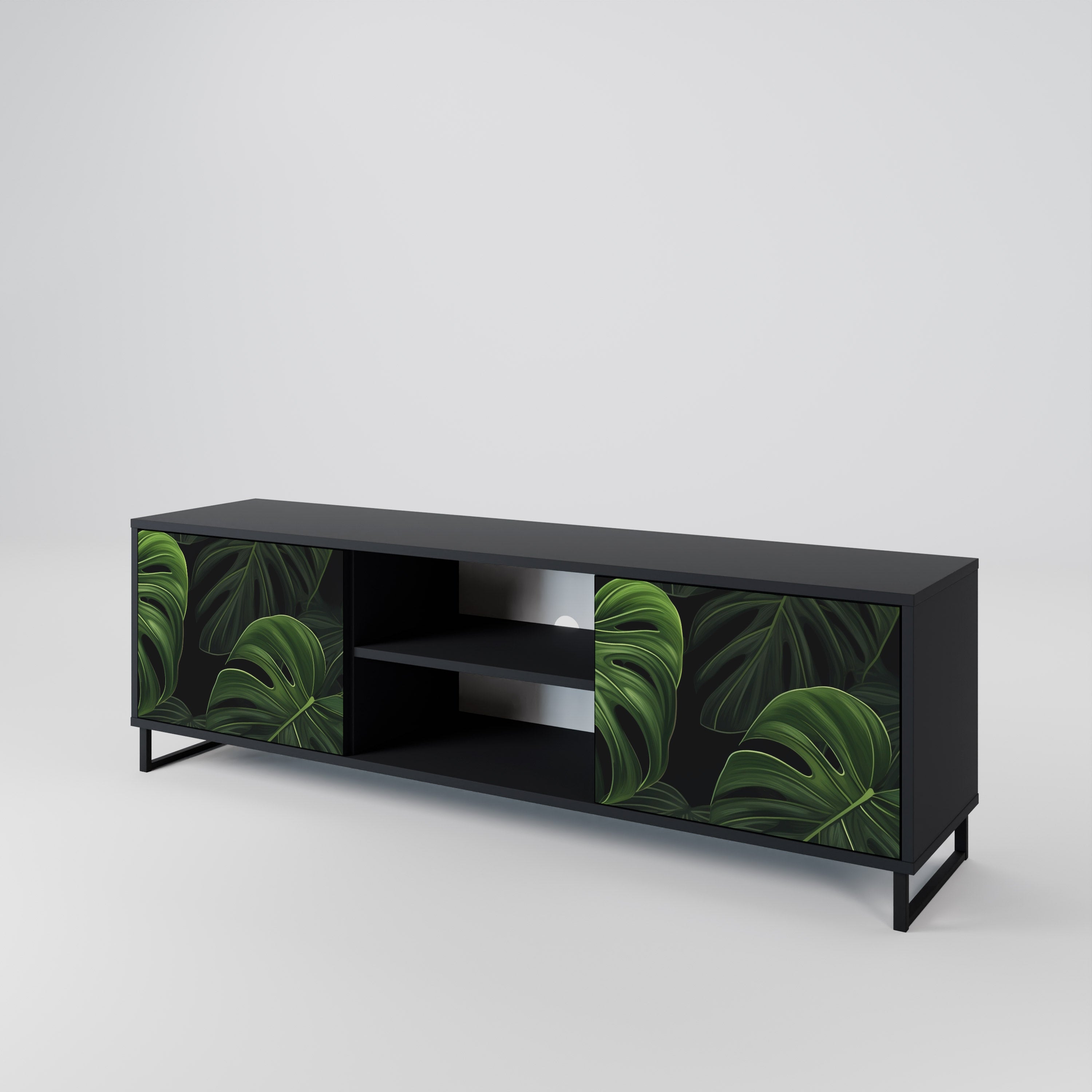 INFINITE MONSTERA Szafka RTV 2-drzwiowa korpus Czarny
