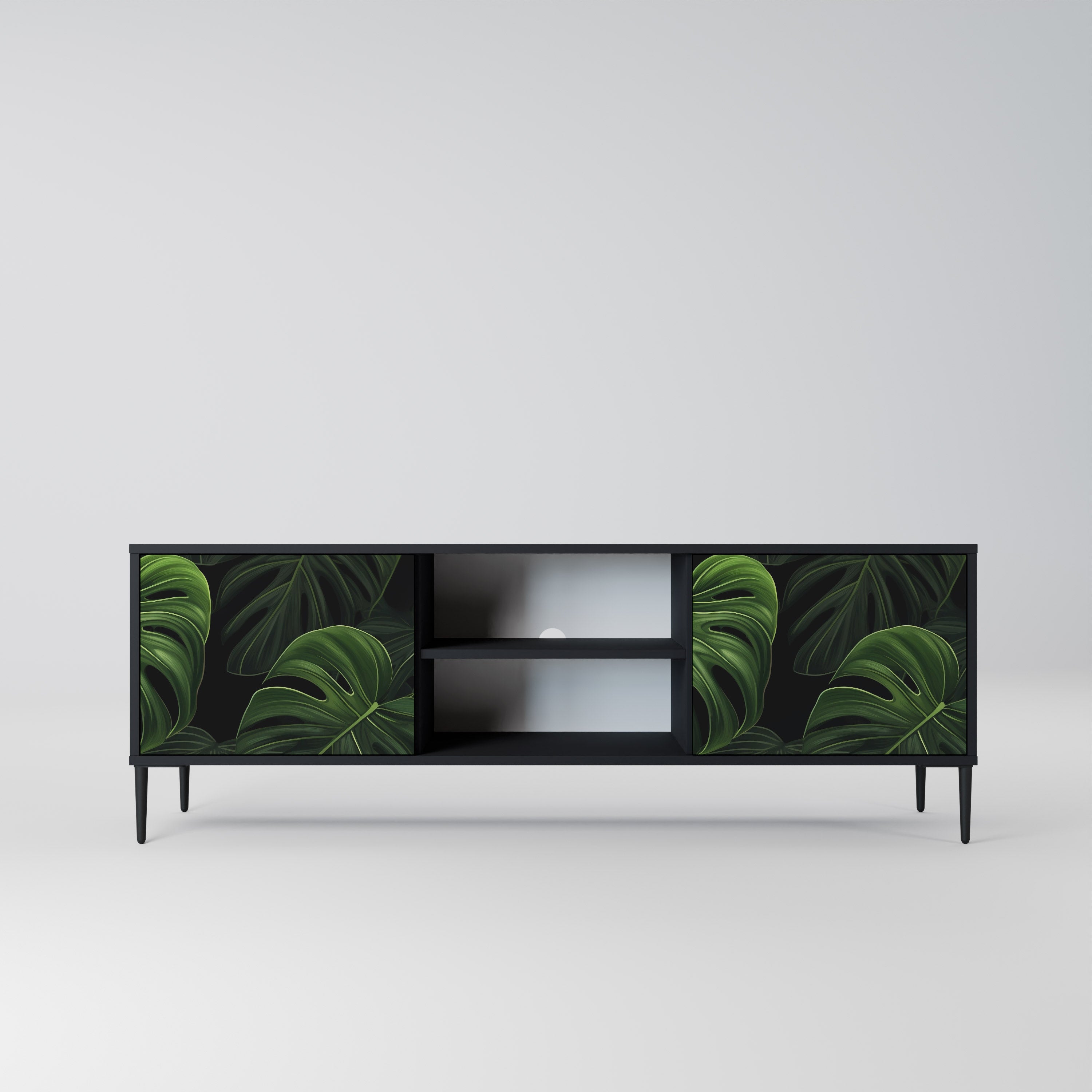 INFINITE MONSTERA Szafka RTV 2-drzwiowa korpus Czarny