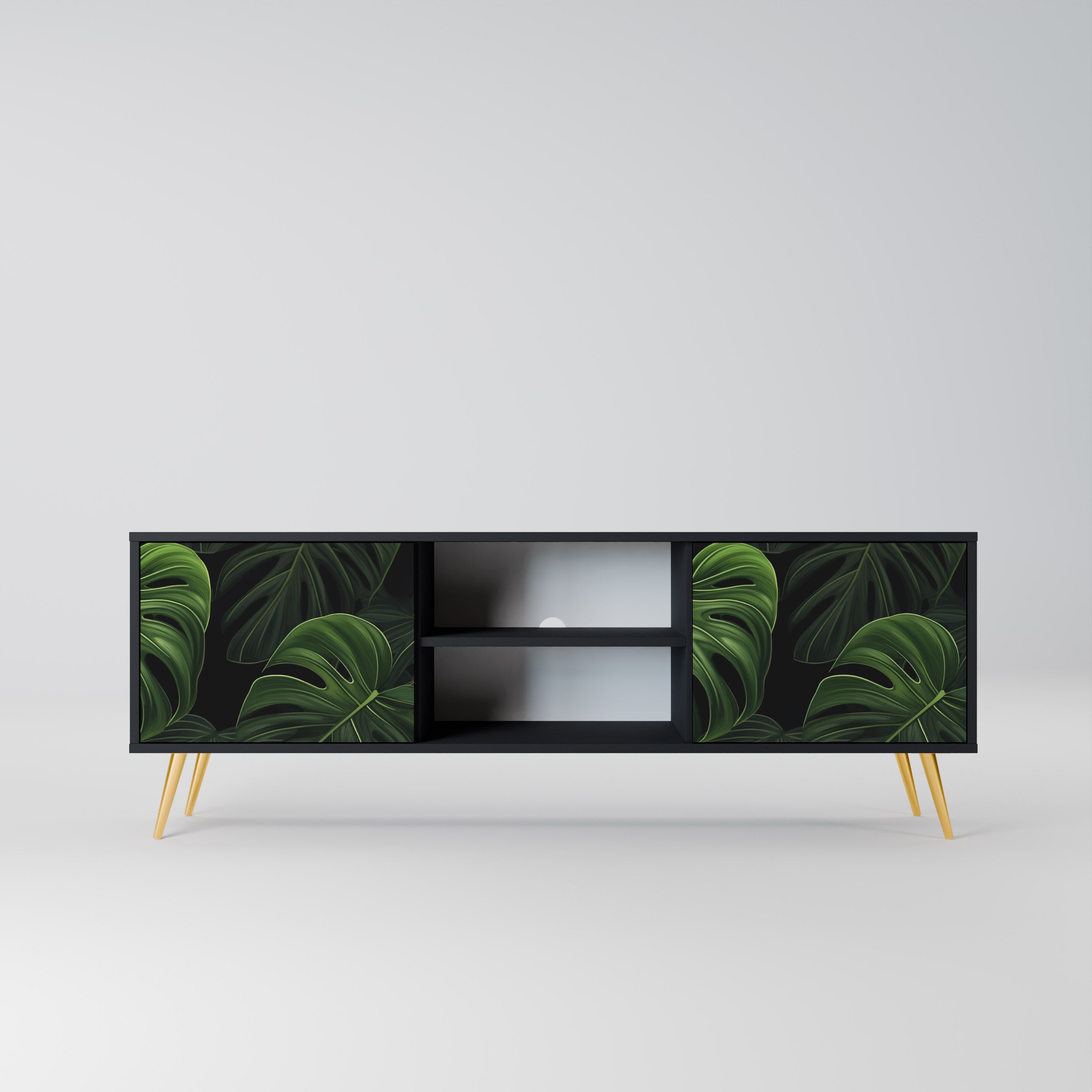INFINITE MONSTERA Szafka RTV 2-drzwiowa korpus Czarny