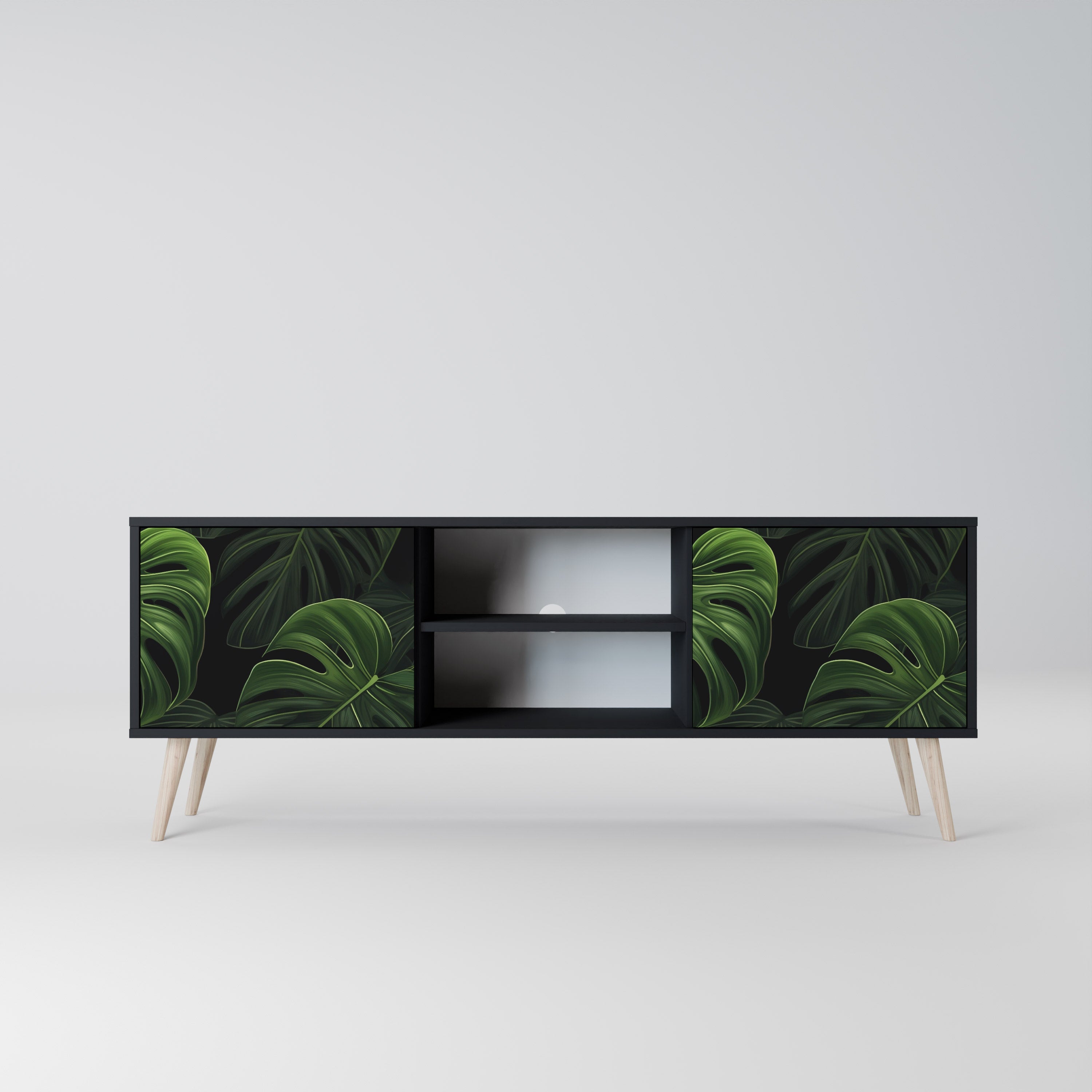 INFINITE MONSTERA Szafka RTV 2-drzwiowa korpus Czarny