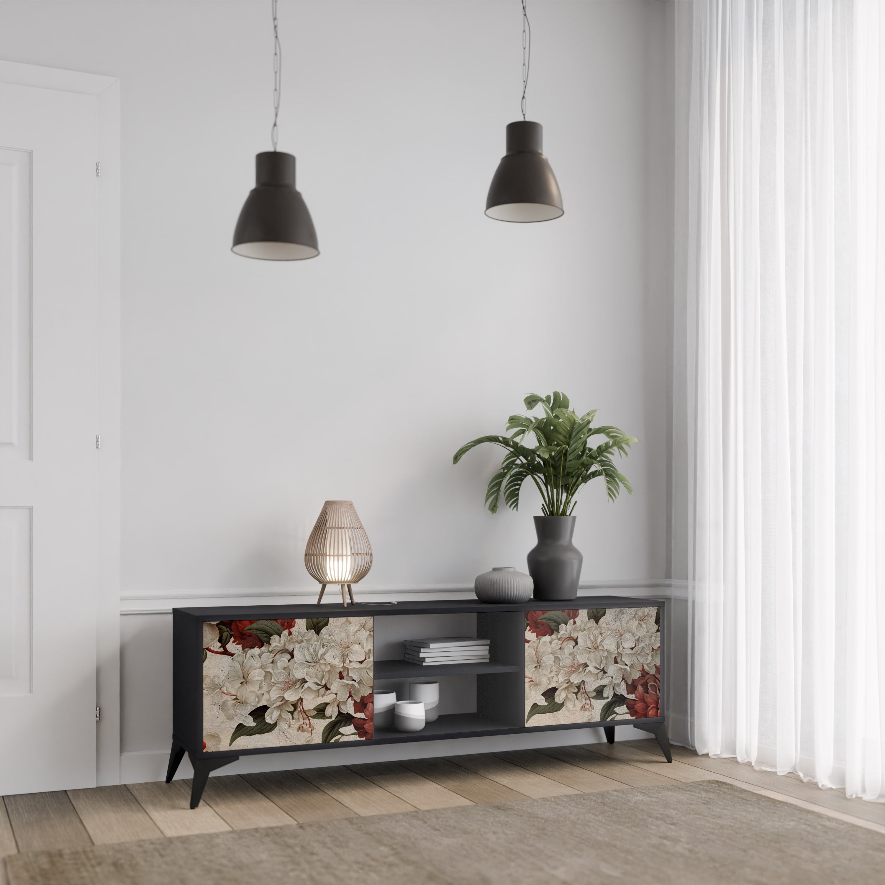 EPHEMERAL DAYS Szafka RTV 2-drzwiowa korpus Czarny