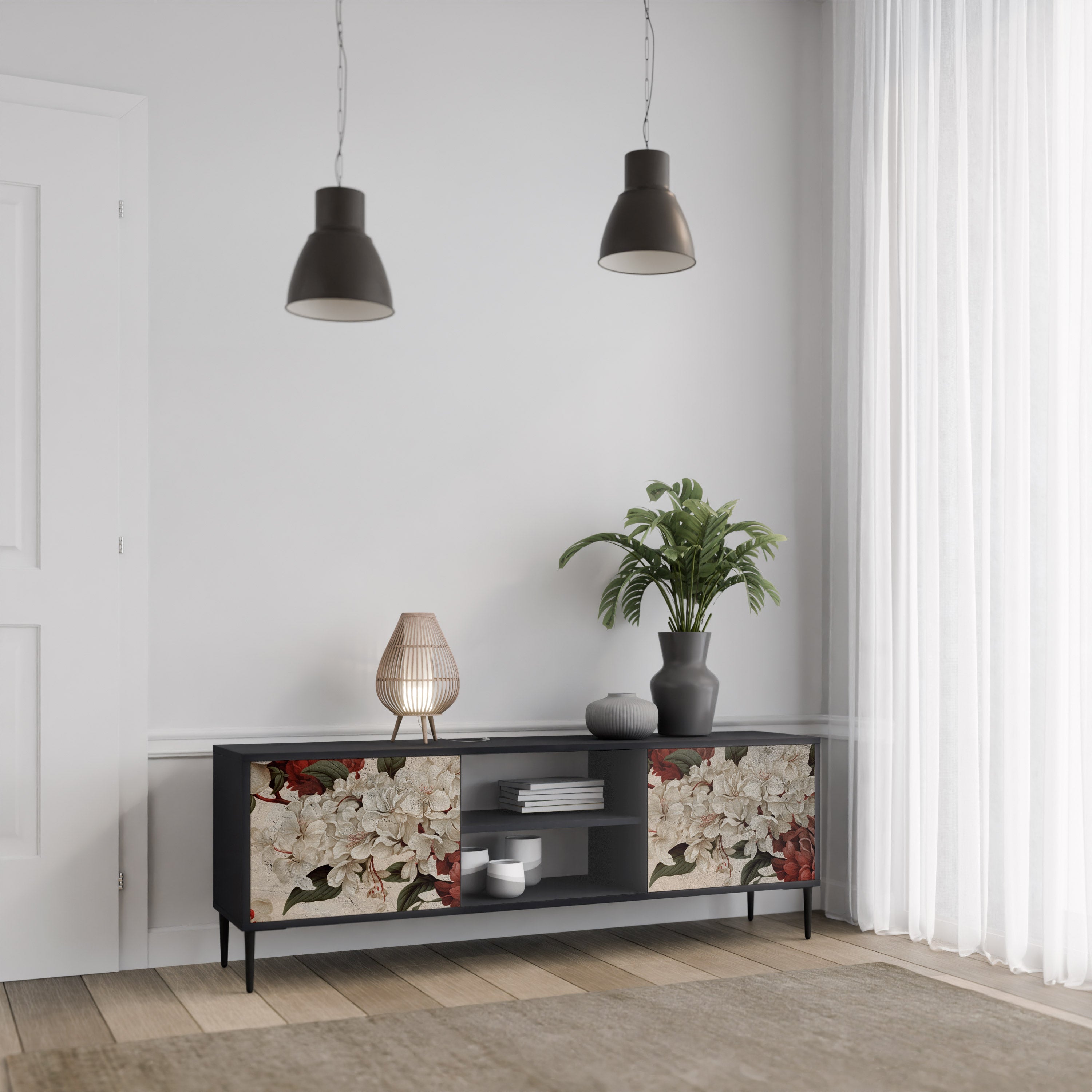 EPHEMERAL DAYS Szafka RTV 2-drzwiowa korpus Czarny