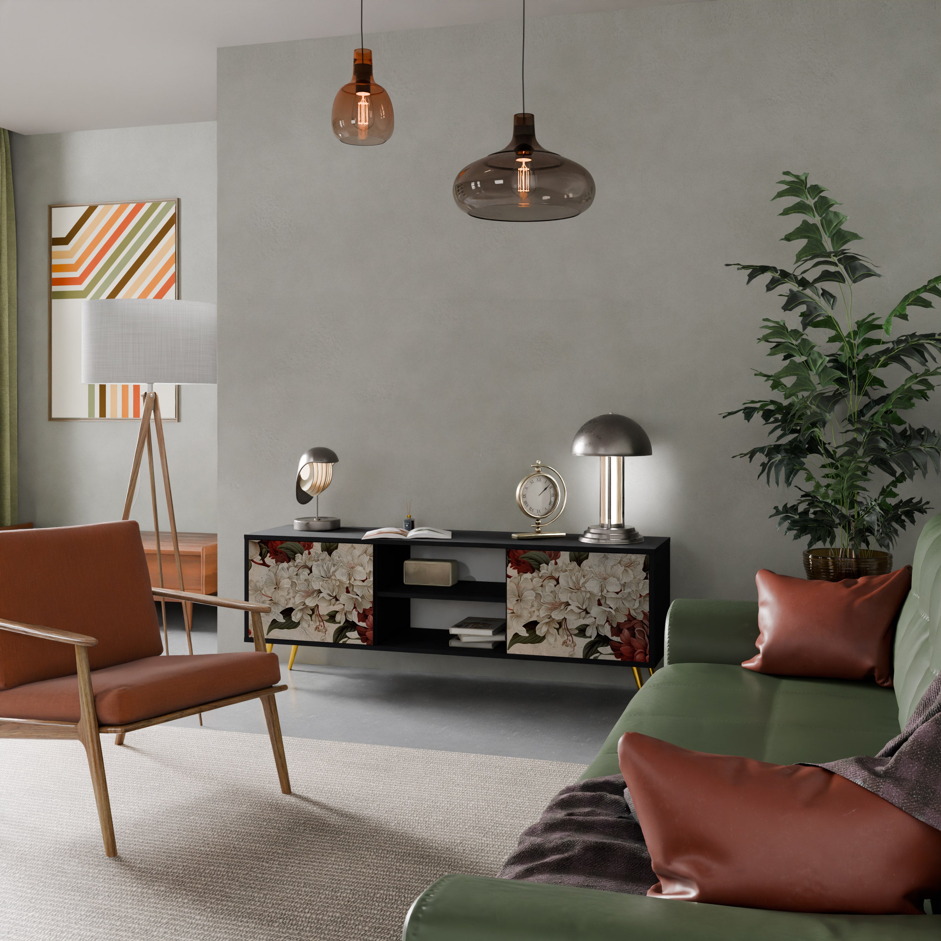 EPHEMERAL DAYS Szafka RTV 2-drzwiowa korpus Czarny