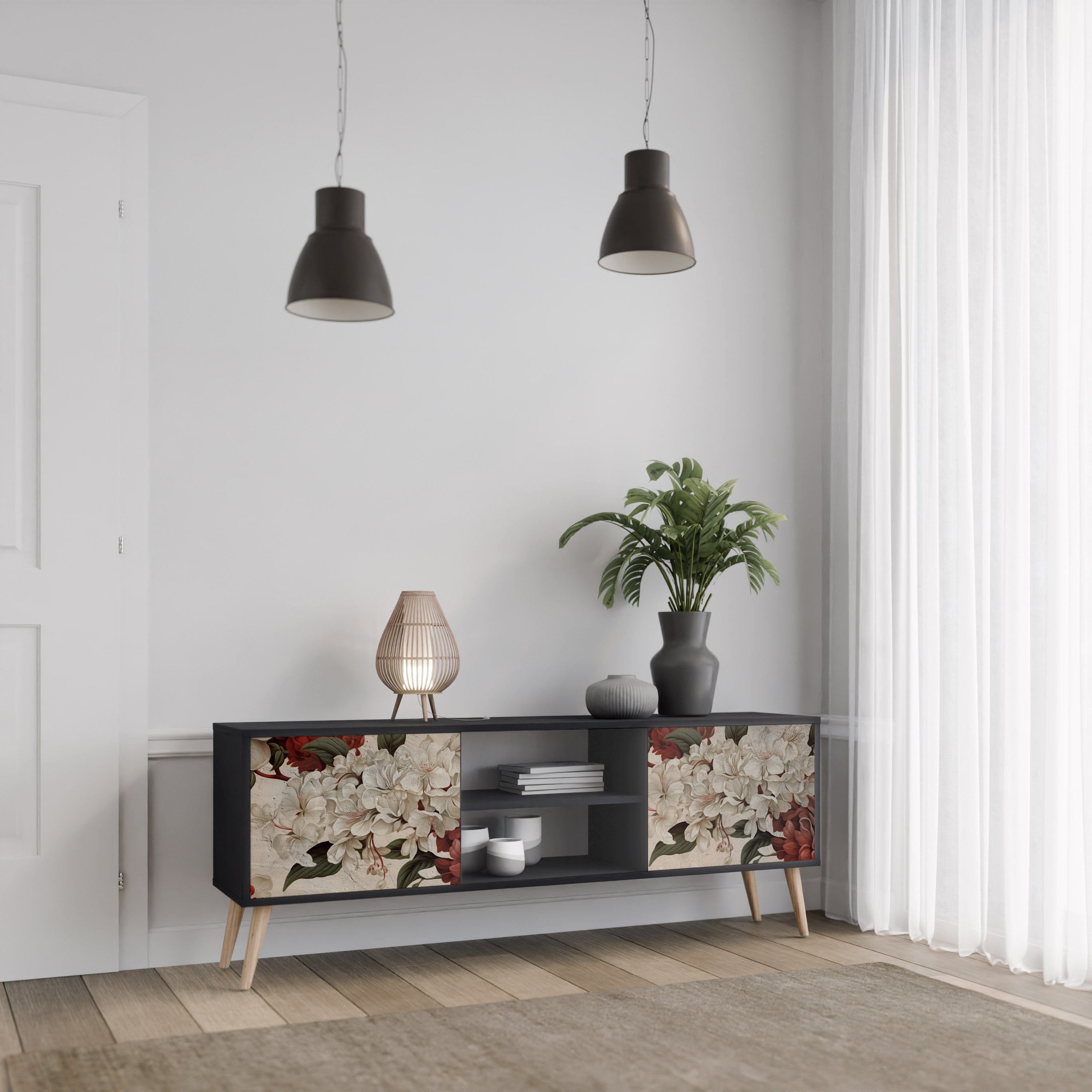 EPHEMERAL DAYS Szafka RTV 2-drzwiowa korpus Czarny