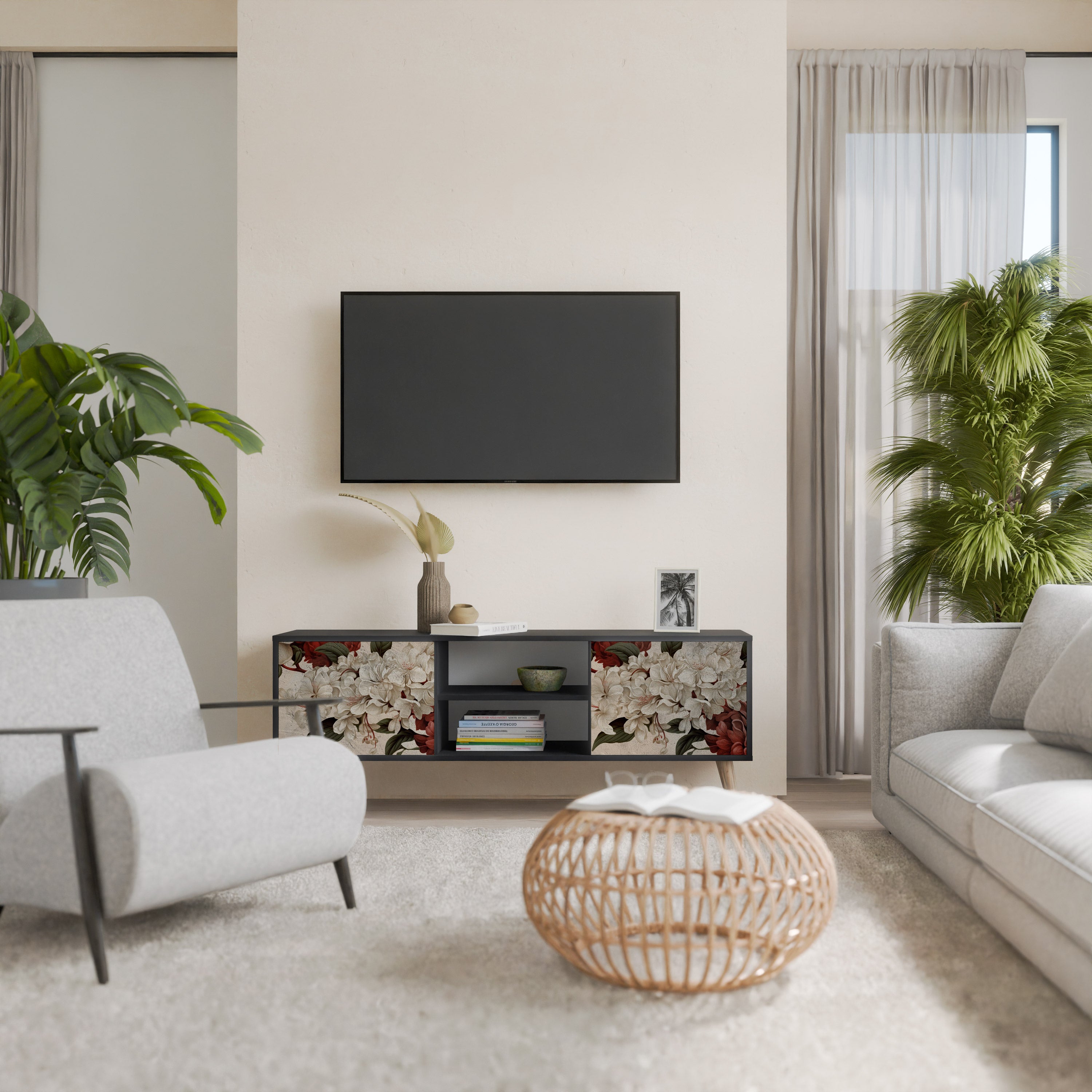 EPHEMERAL DAYS Szafka RTV 2-drzwiowa korpus Czarny