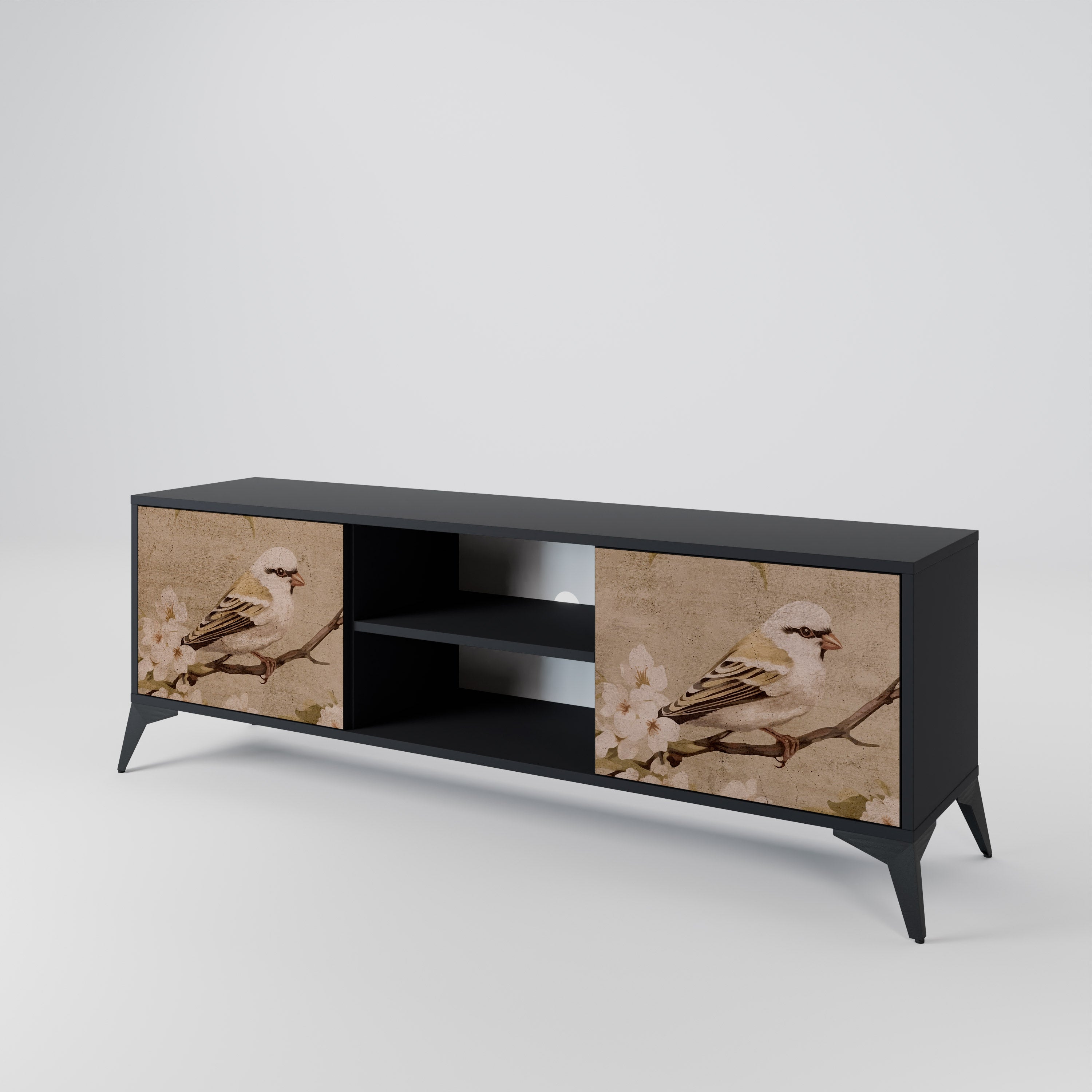 PETAL DISTINGUISH Szafka RTV 2-drzwiowa korpus Czarny