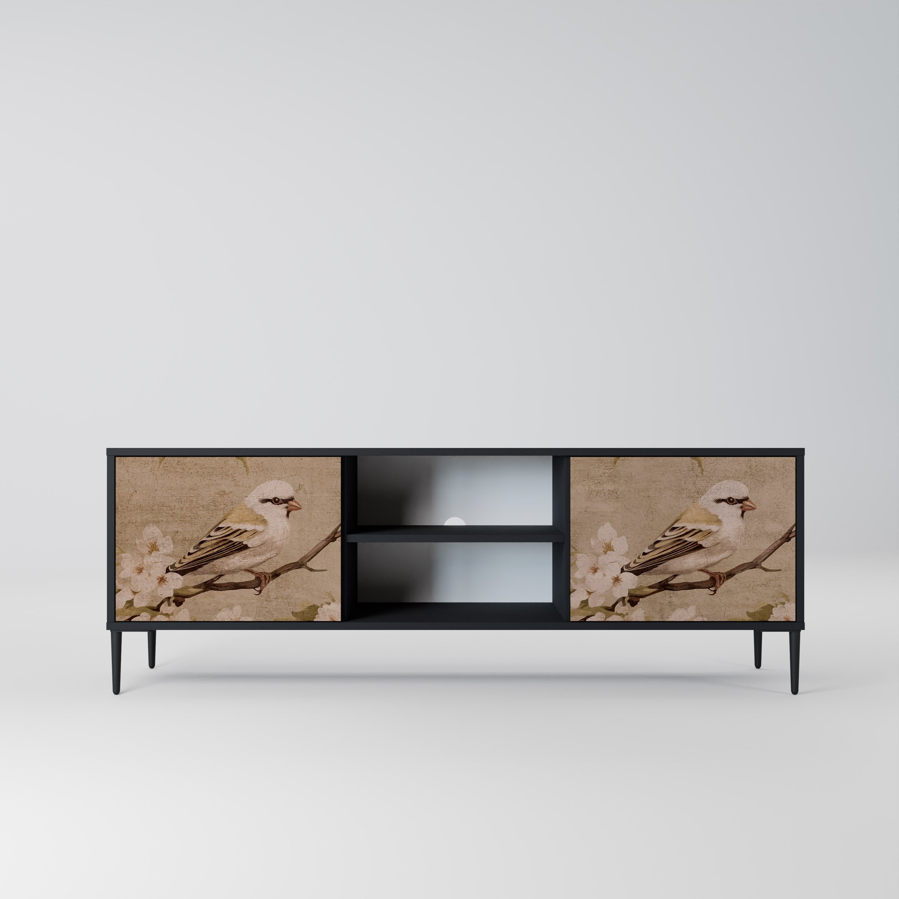 PETAL DISTINGUISH Szafka RTV 2-drzwiowa korpus Czarny
