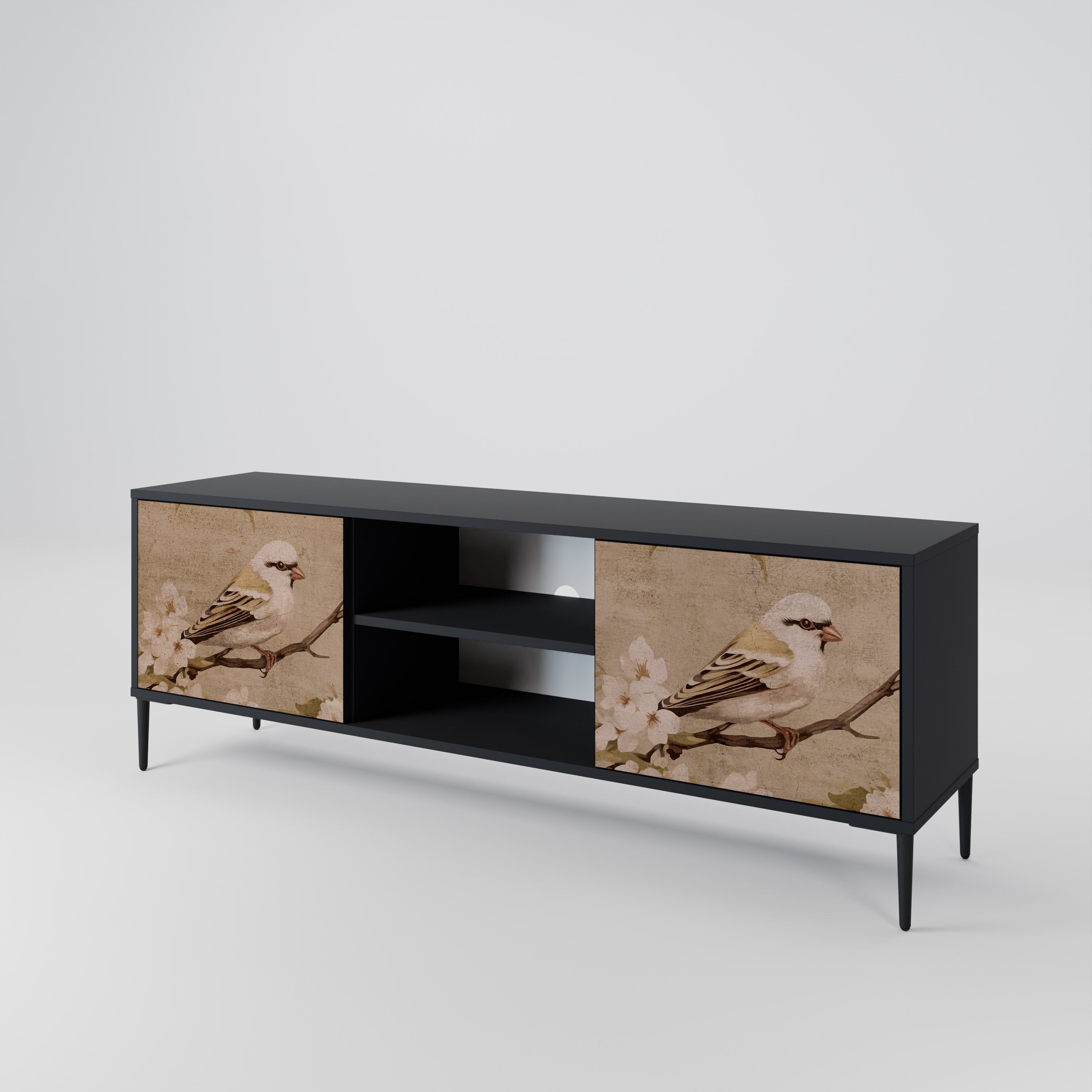 PETAL DISTINGUISH Szafka RTV 2-drzwiowa korpus Czarny