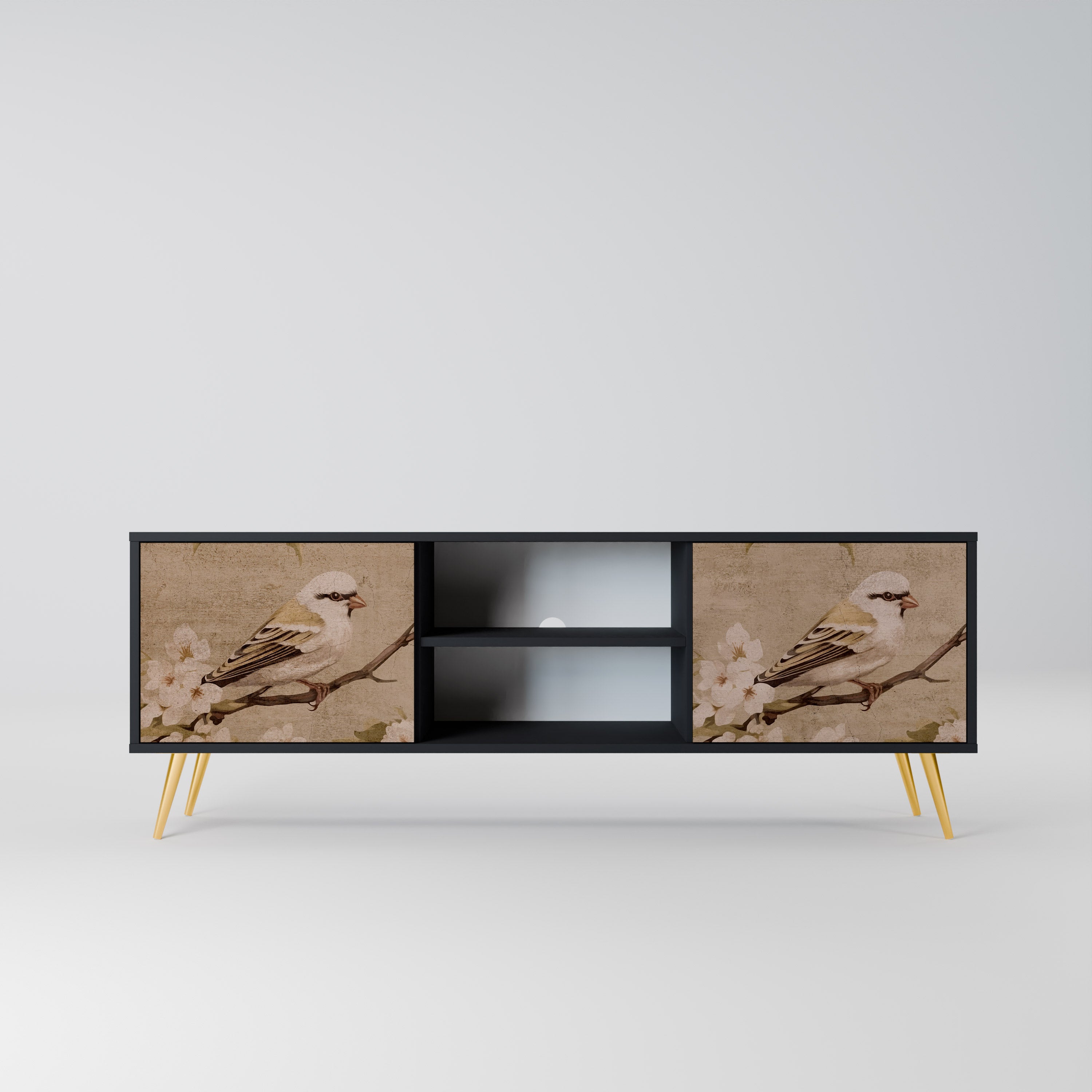 PETAL DISTINGUISH Szafka RTV 2-drzwiowa korpus Czarny