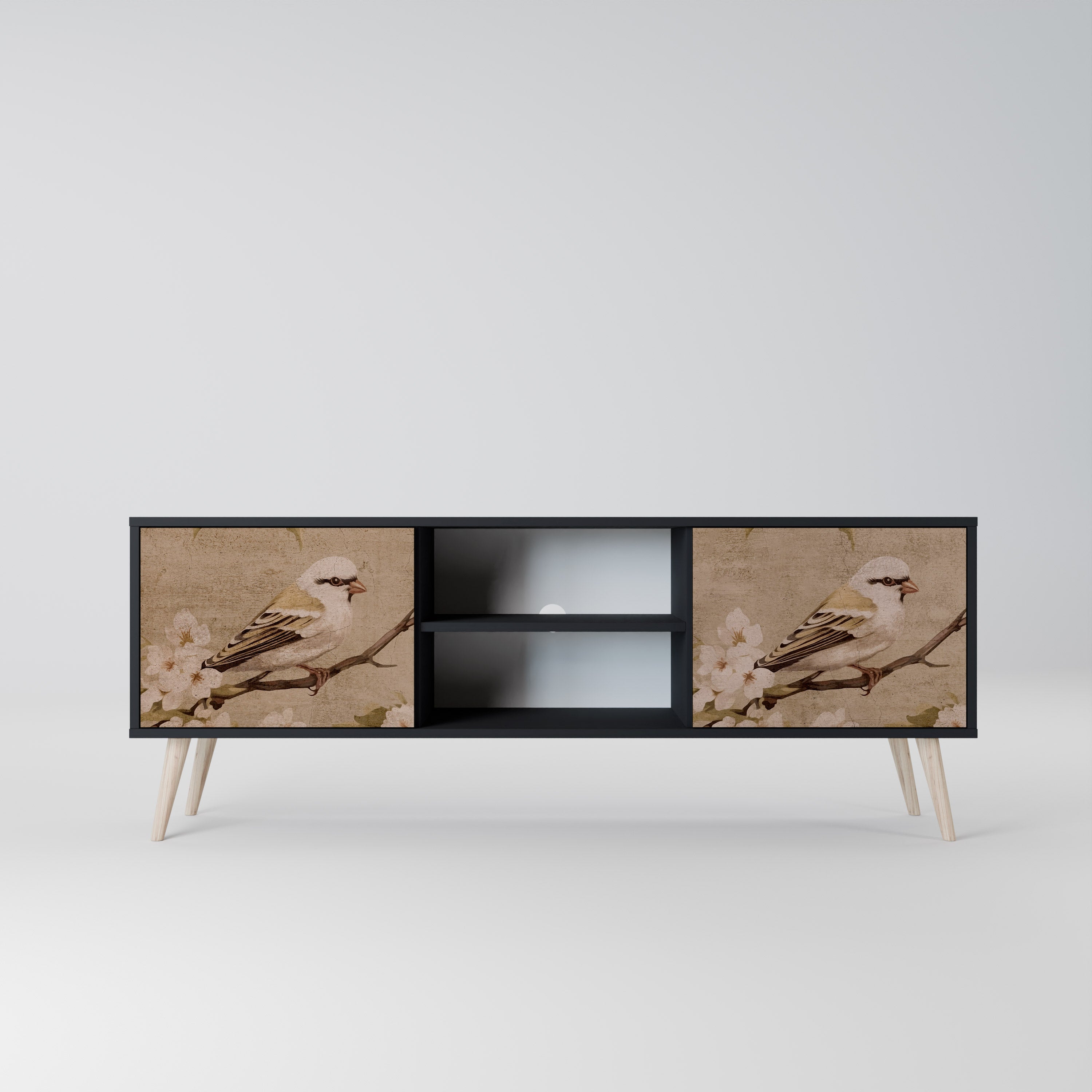 PETAL DISTINGUISH Szafka RTV 2-drzwiowa korpus Czarny