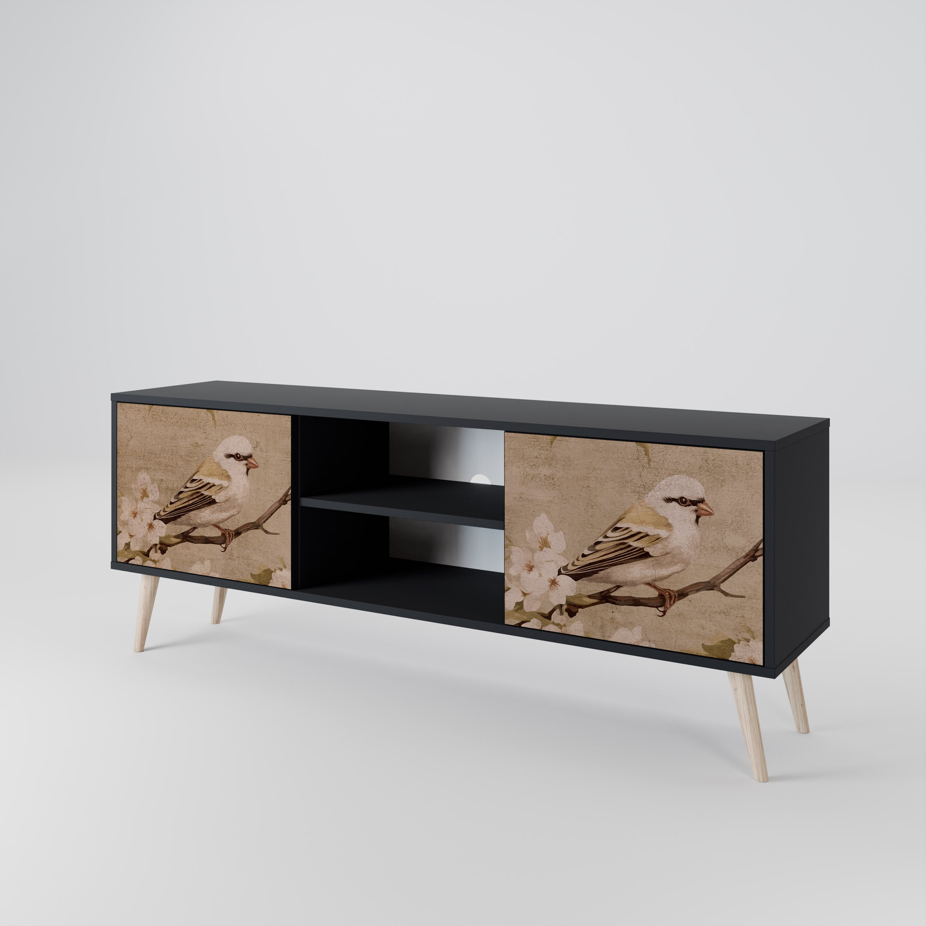 PETAL DISTINGUISH Szafka RTV 2-drzwiowa korpus Czarny