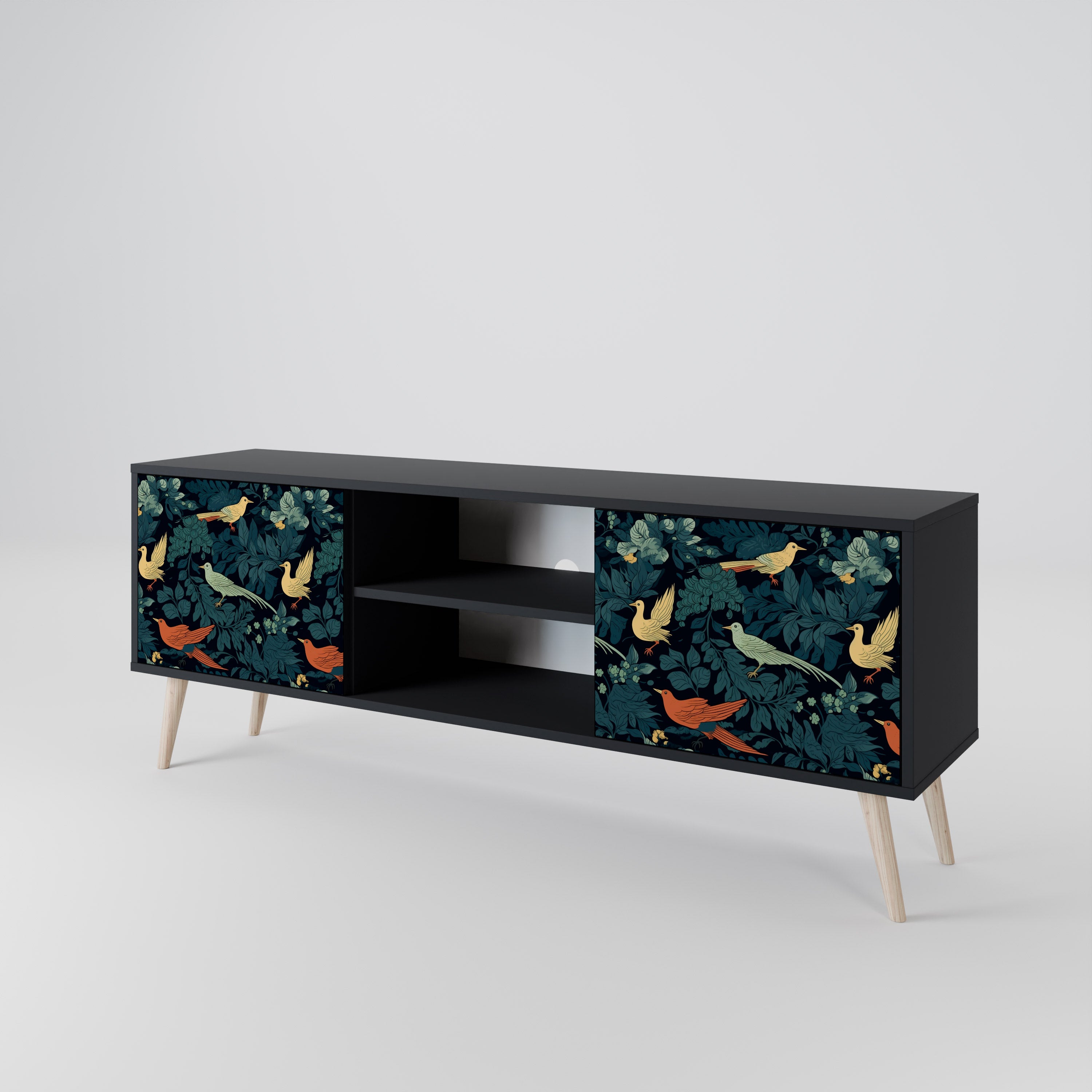 FOWL ORNAMENT Szafka RTV 2-drzwiowa korpus Czarny